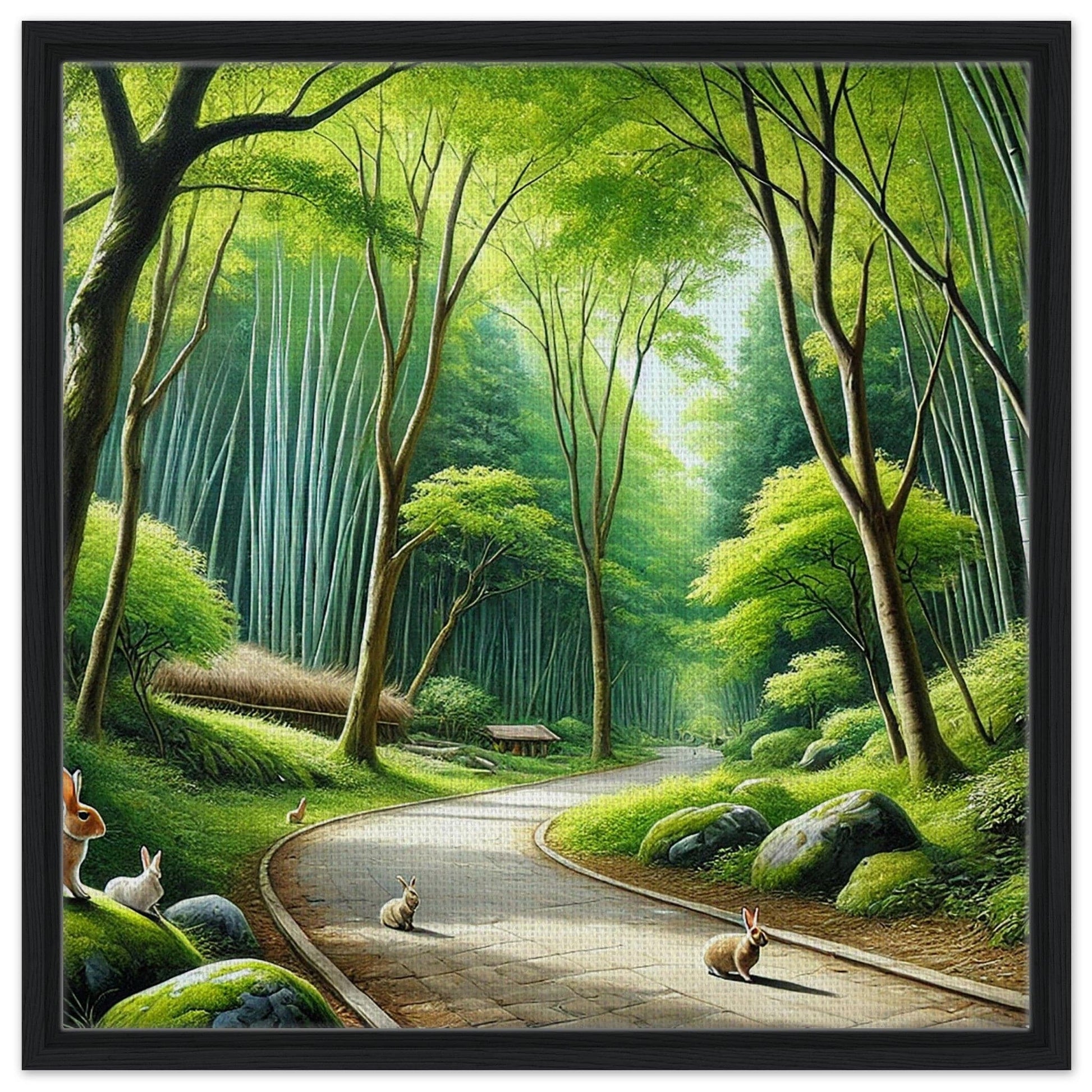 My Store Print Material 60x60 cm / 24x24″ / Black frame Old Forrest Trail One Framed Canvas
