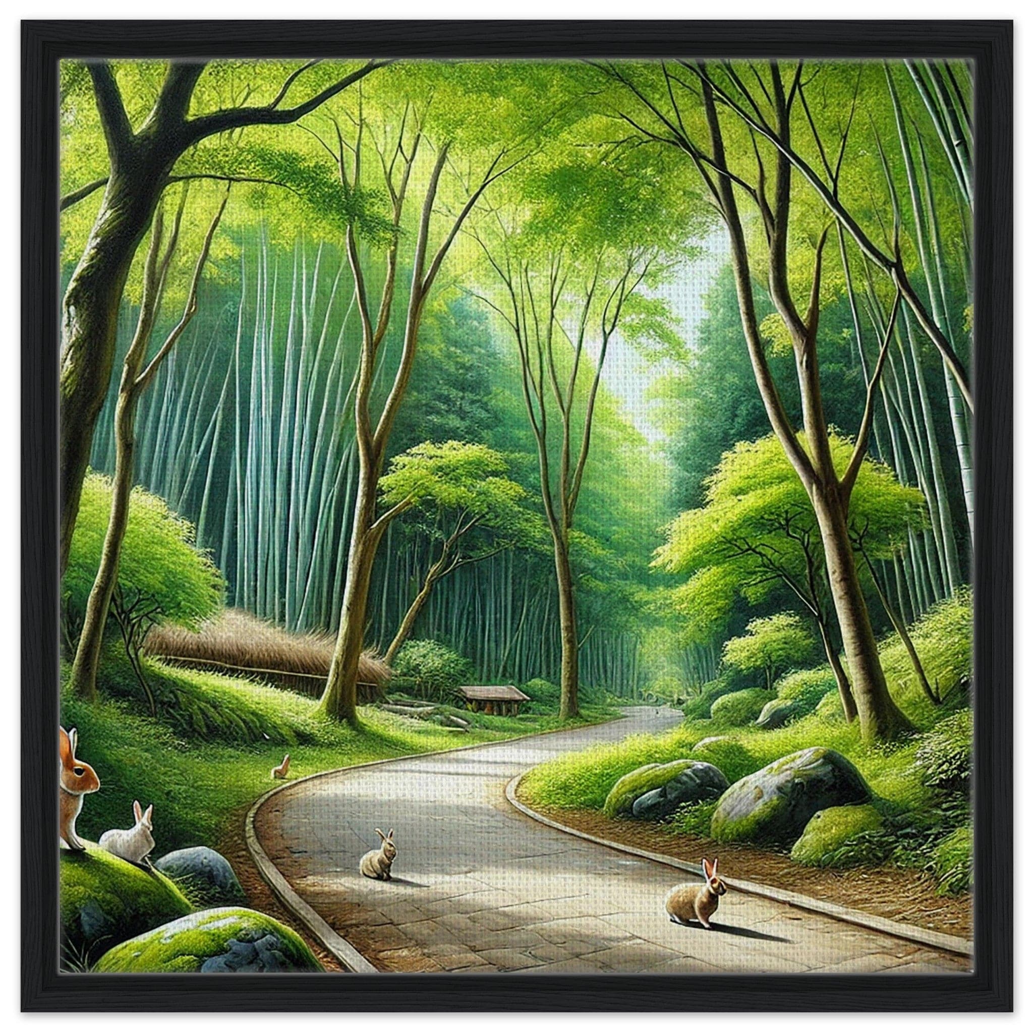 My Store Print Material 60x60 cm / 24x24″ / Black frame Old Forrest Trail One Framed Canvas