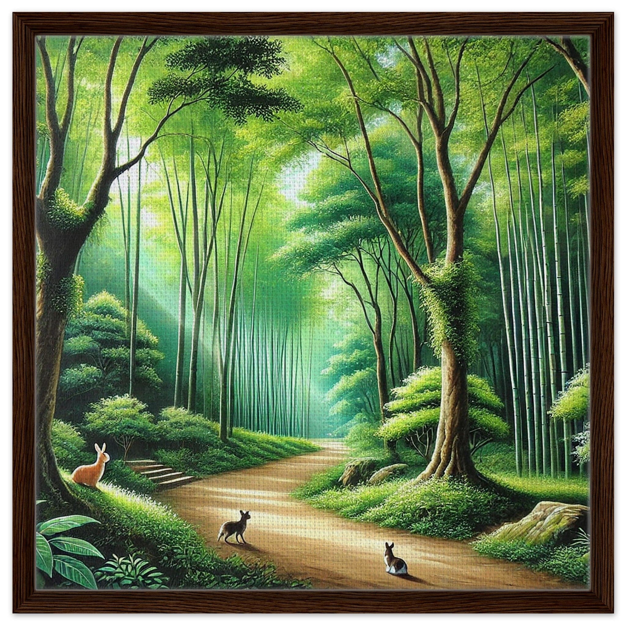 My Store Print Material 60x60 cm / 24x24″ / Dark wood frame Garden Walk Two Framed Canvas