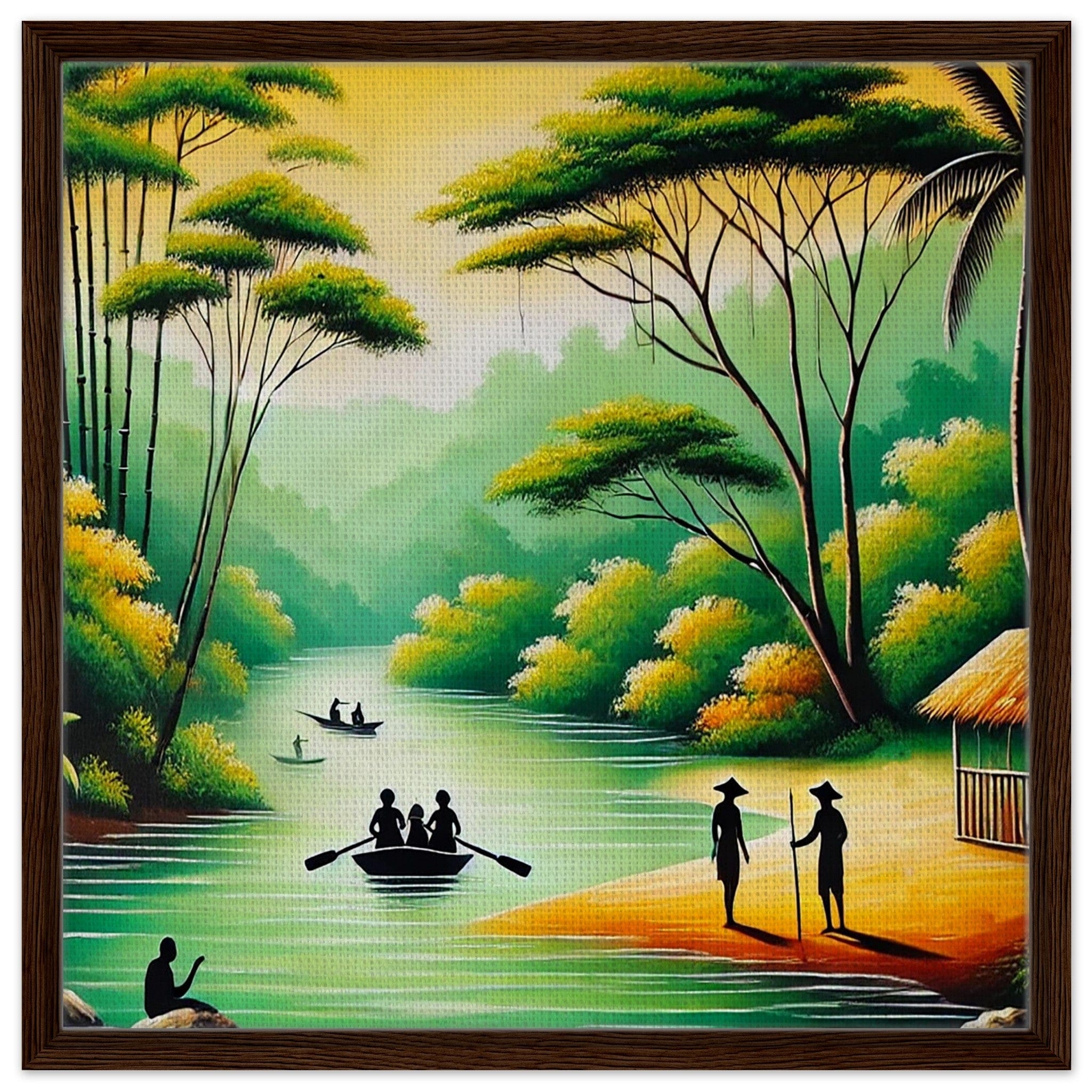 My Store Print Material 60x60 cm / 24x24″ / Dark wood frame Island Boat Ride One Framed Canvas