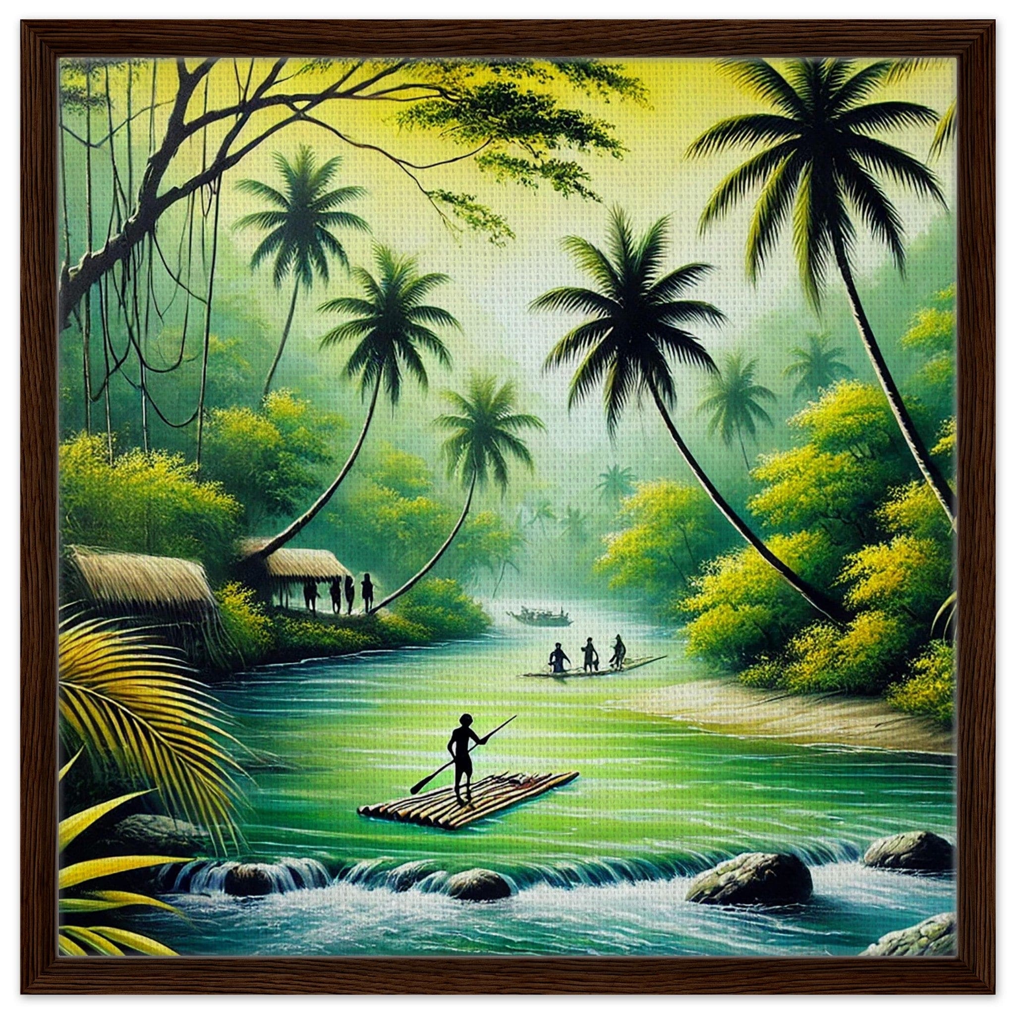 My Store Print Material 60x60 cm / 24x24″ / Dark wood frame Island Rafting One Framed Canvas