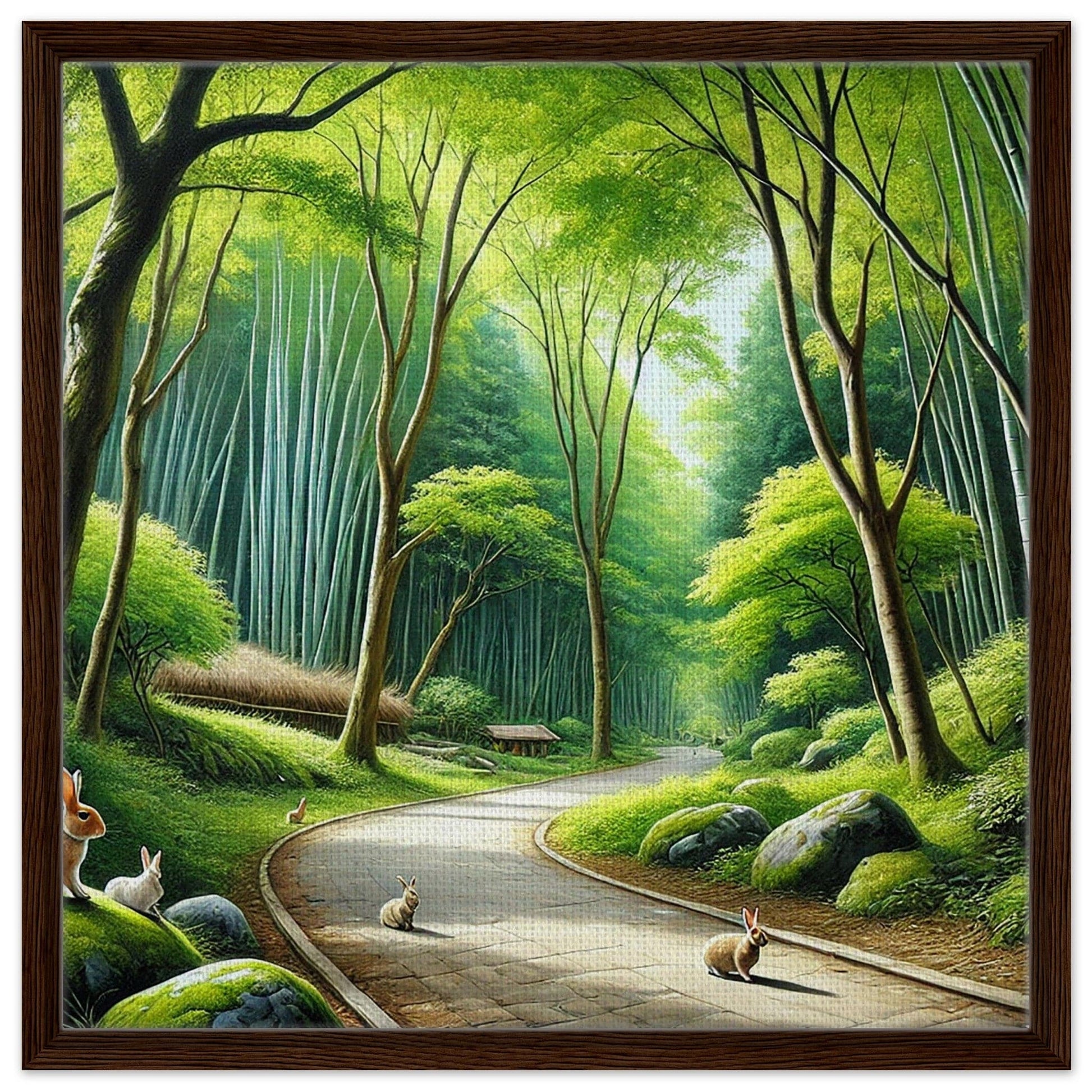 My Store Print Material 60x60 cm / 24x24″ / Dark wood frame Old Forrest Trail One Framed Canvas