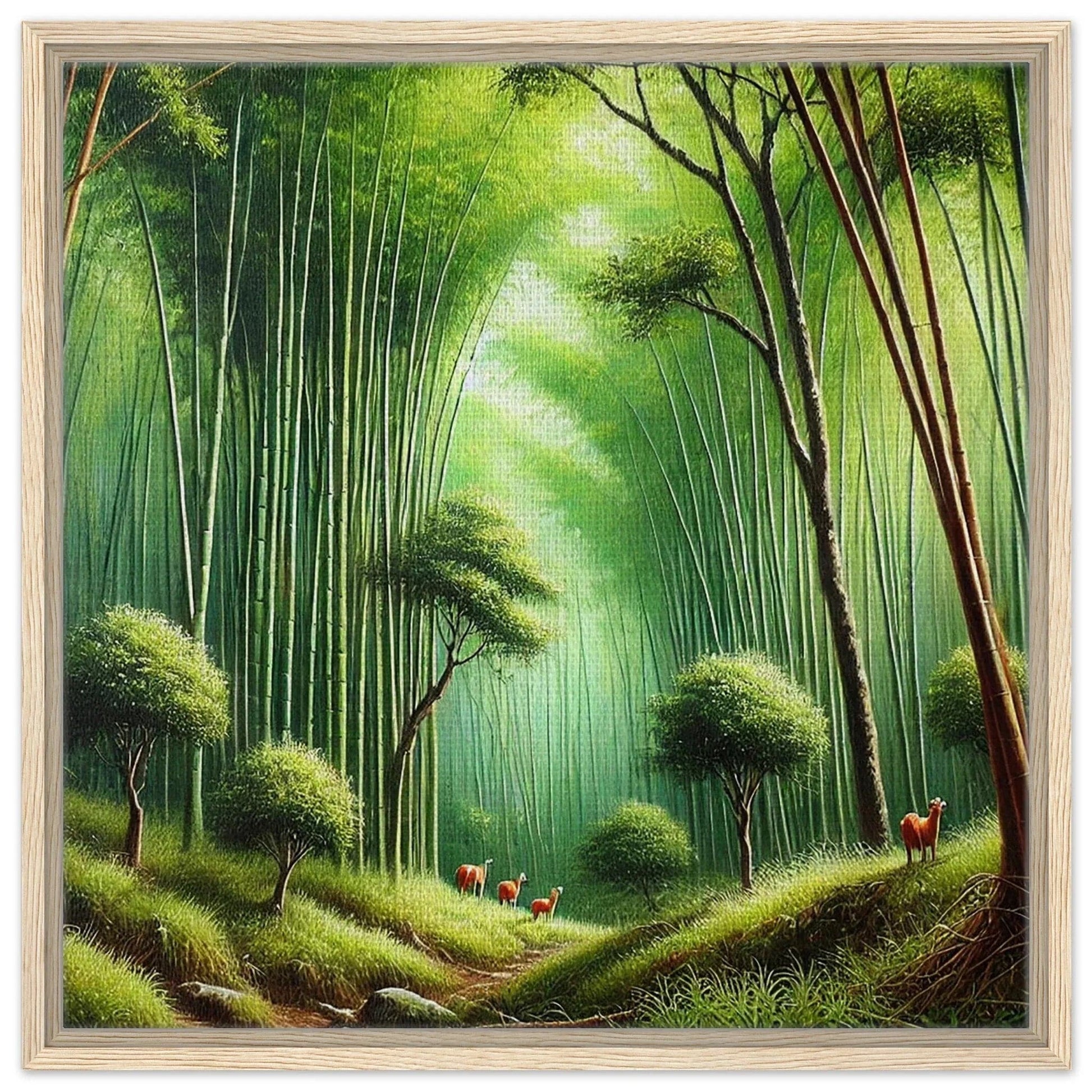 My Store Print Material 60x60 cm / 24x24″ / Wood frame Bamboo Forrest Three Framed Canvas