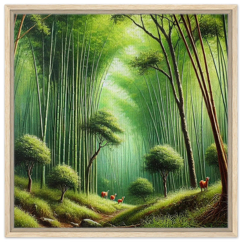 My Store Print Material 60x60 cm / 24x24″ / Wood frame Bamboo Forrest Three Framed Canvas