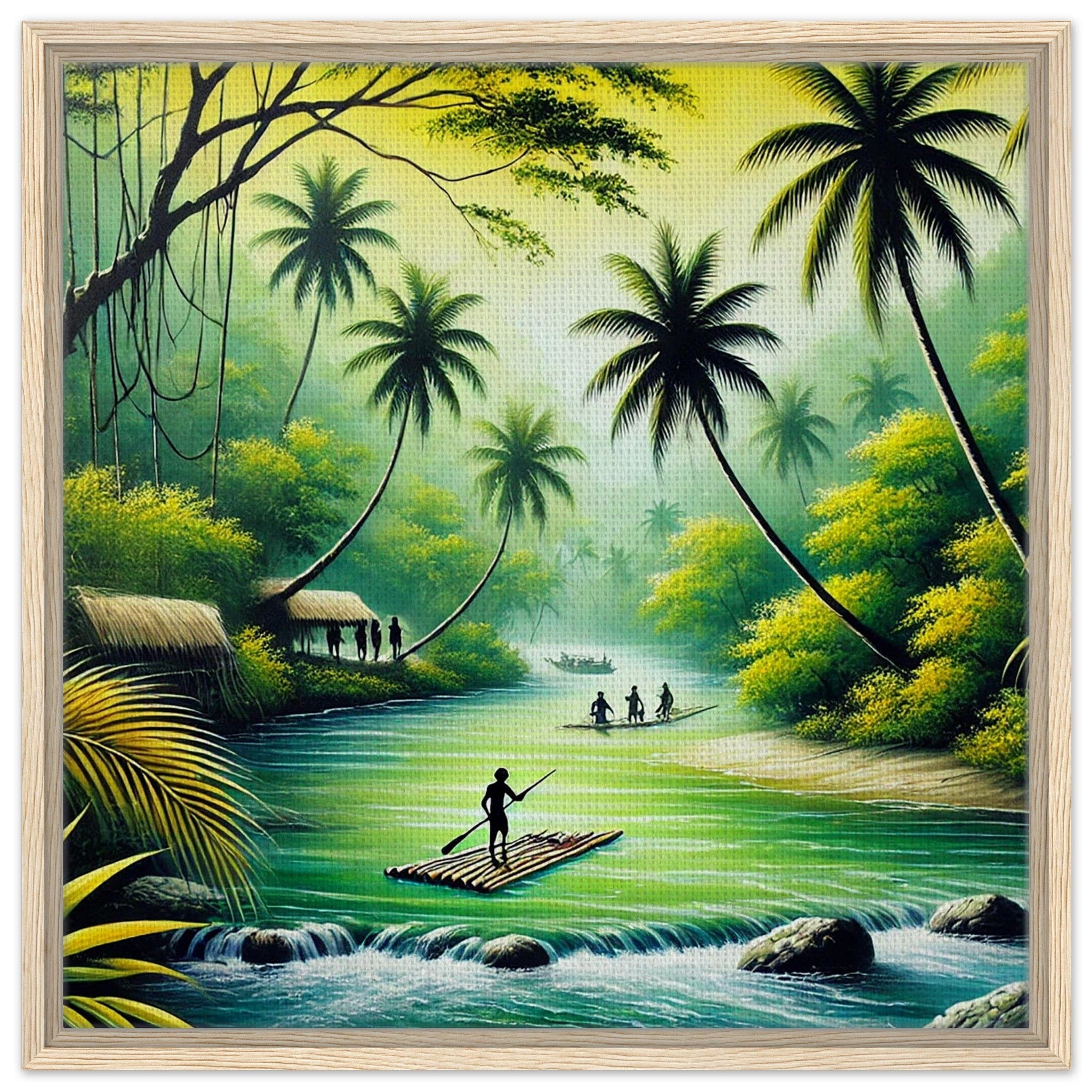 My Store Print Material 60x60 cm / 24x24″ / Wood frame Island Rafting One Framed Canvas