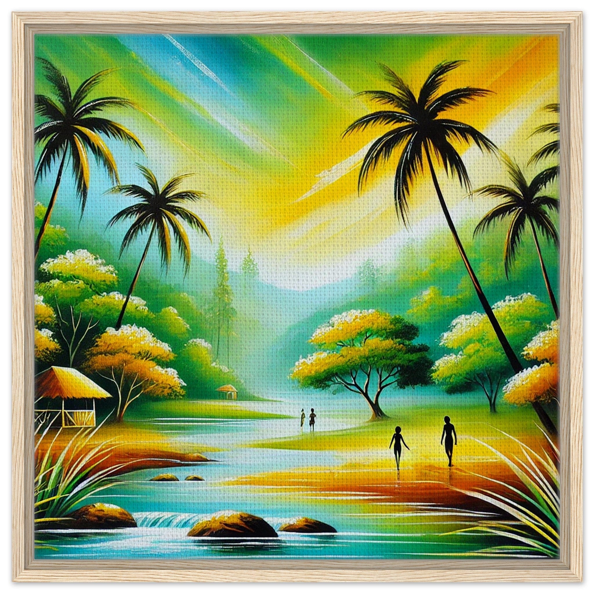 My Store Print Material 60x60 cm / 24x24″ / Wood frame Paradise Lakeside One Framed Canvas