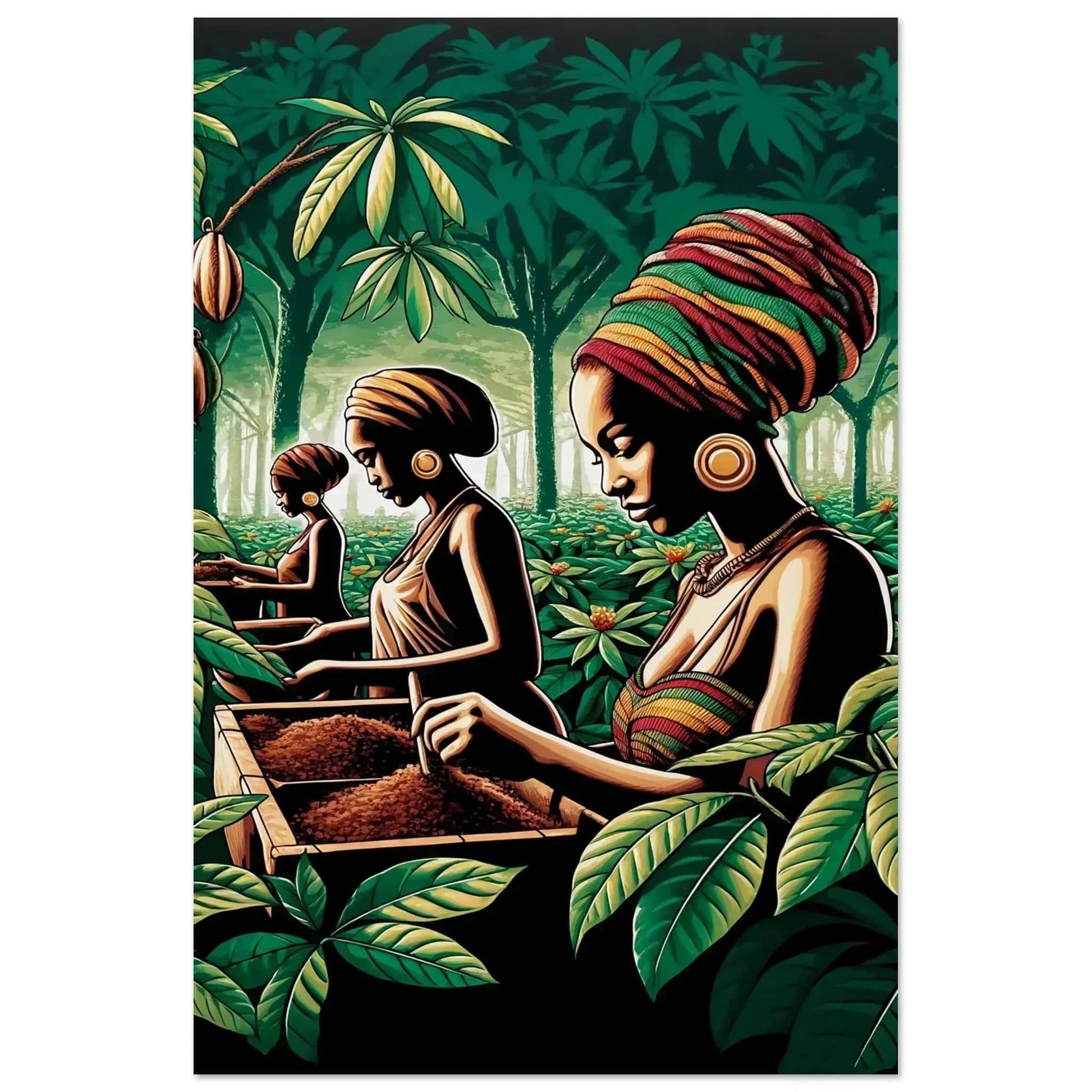 My Store Print Material 60x90 cm / 24x36″ African Cocoa Farmers Lady's One Aluminum Print