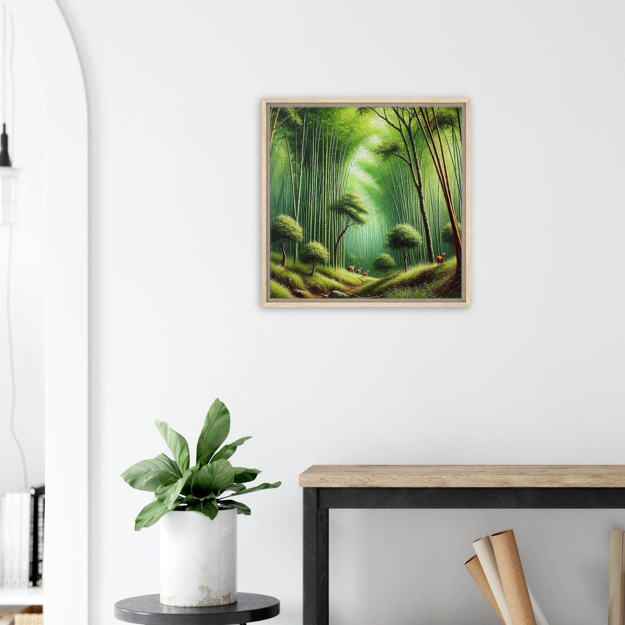 My Store Print Material Bamboo Forrest Three Framed Canvas