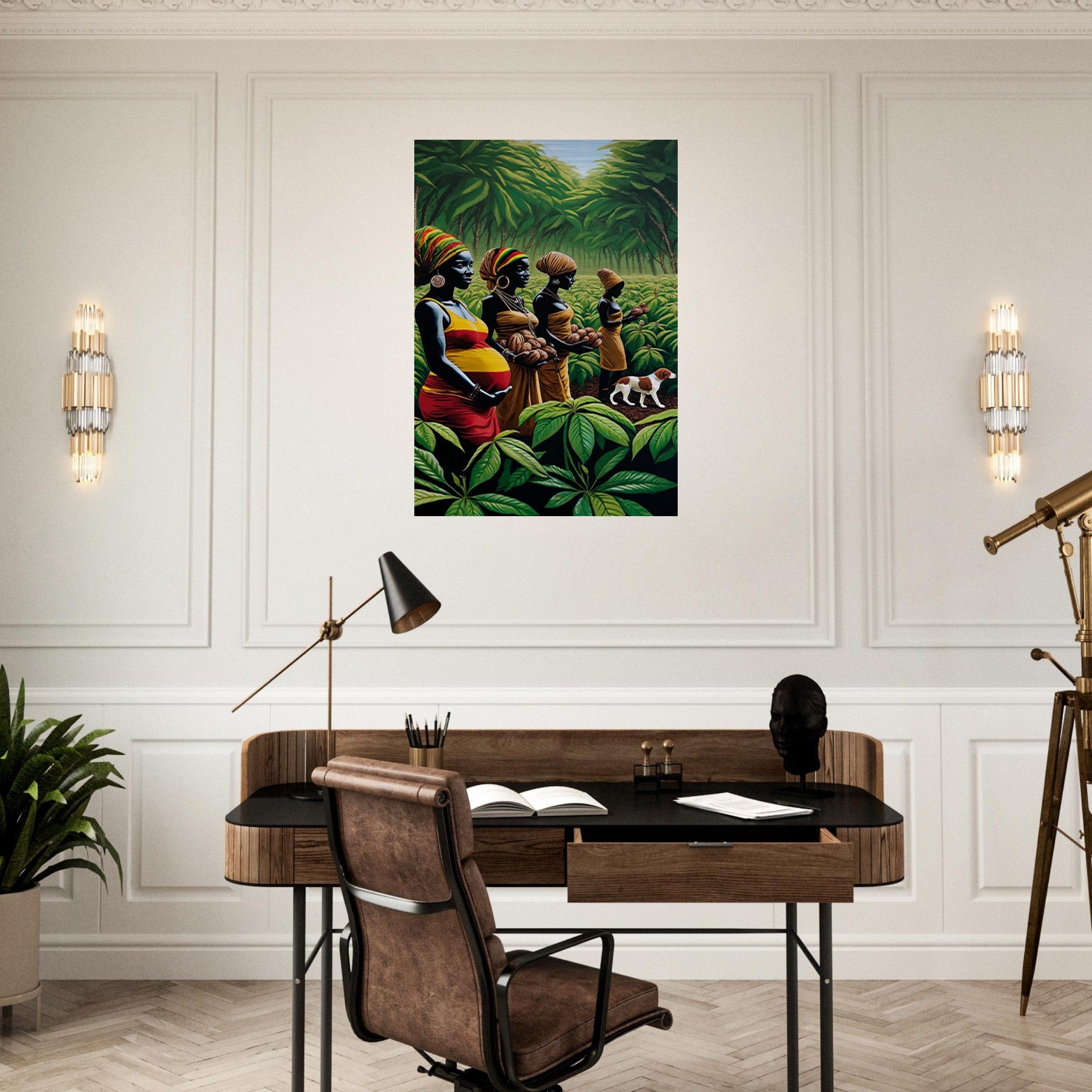 My Store Print Material Cocoa Farming Family One Brushed Aluminum Print