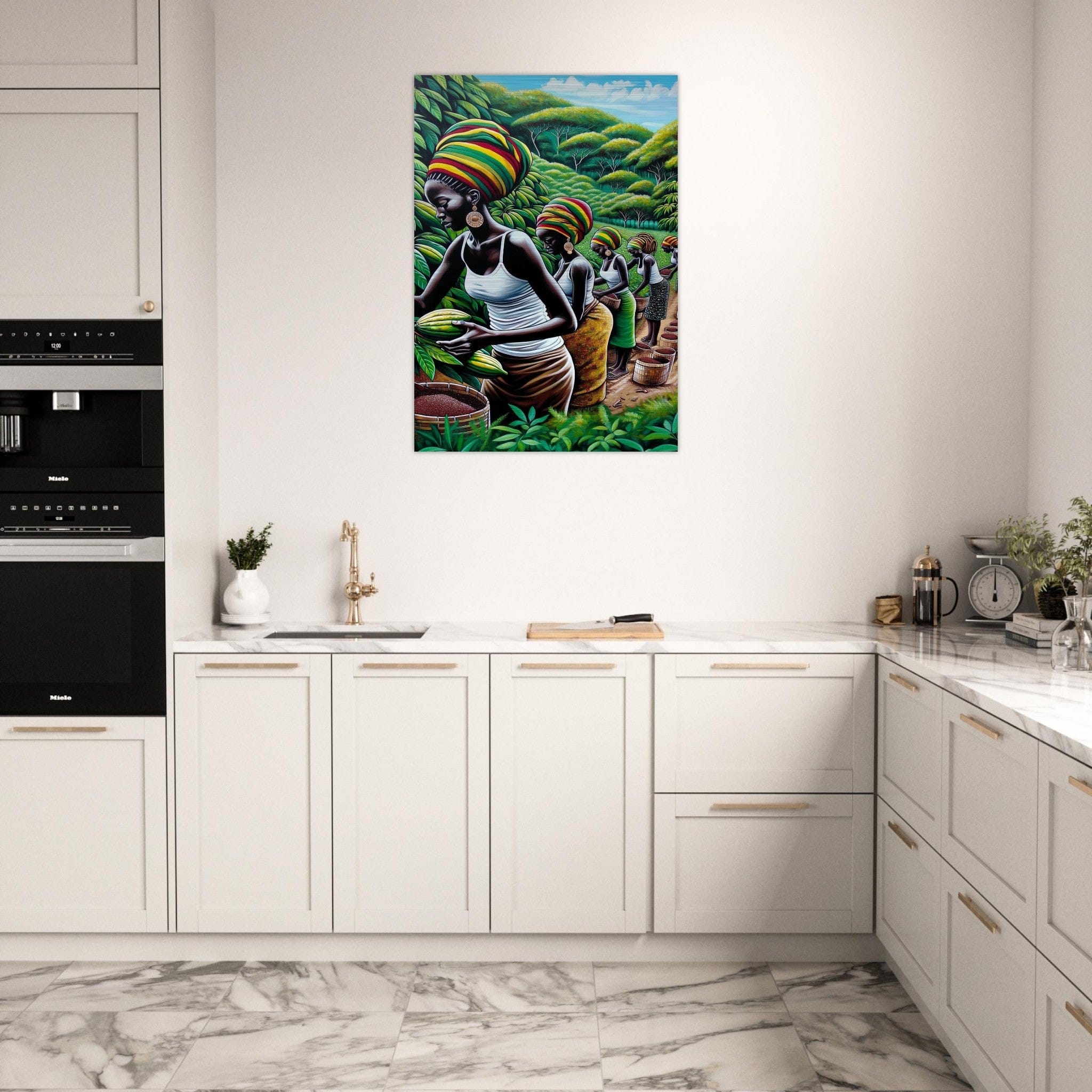 My Store Print Material Cocoa Farming Sisters One Brushed Aluminum Print