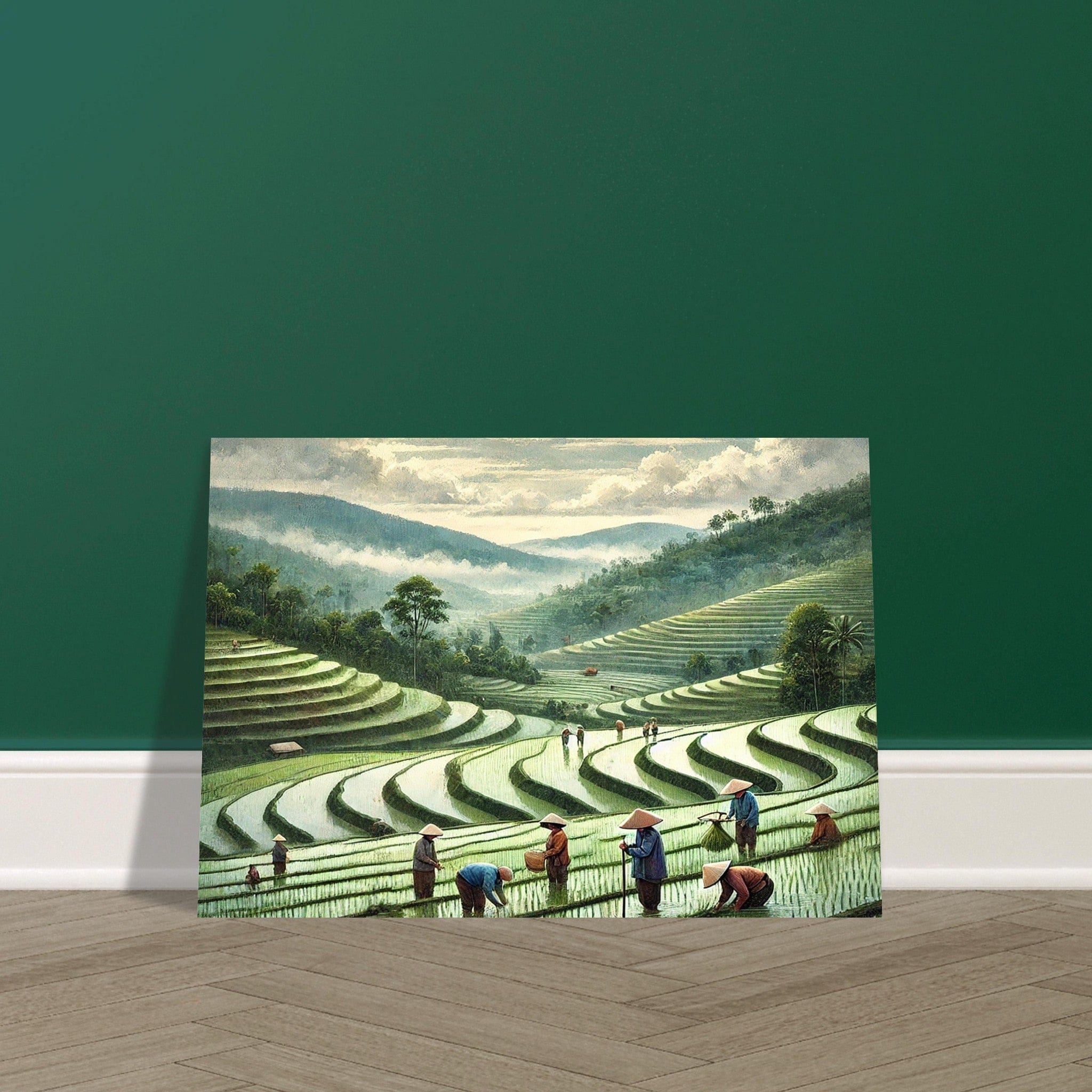 My Store Print Material Paddy Rice Farming One Aluminum Print