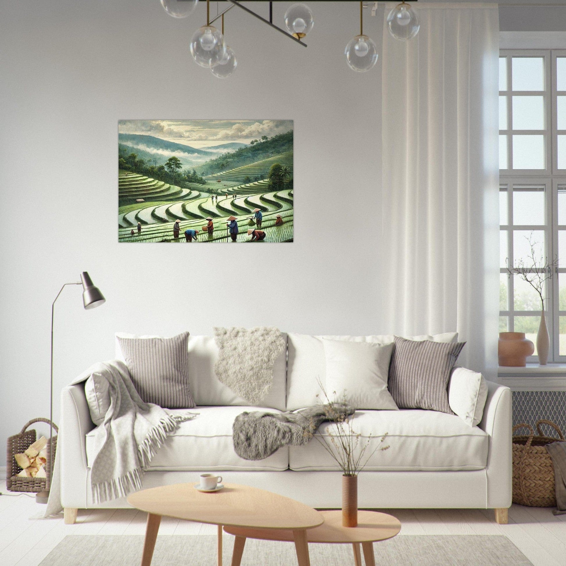 My Store Print Material Paddy Rice Farming One Aluminum Print