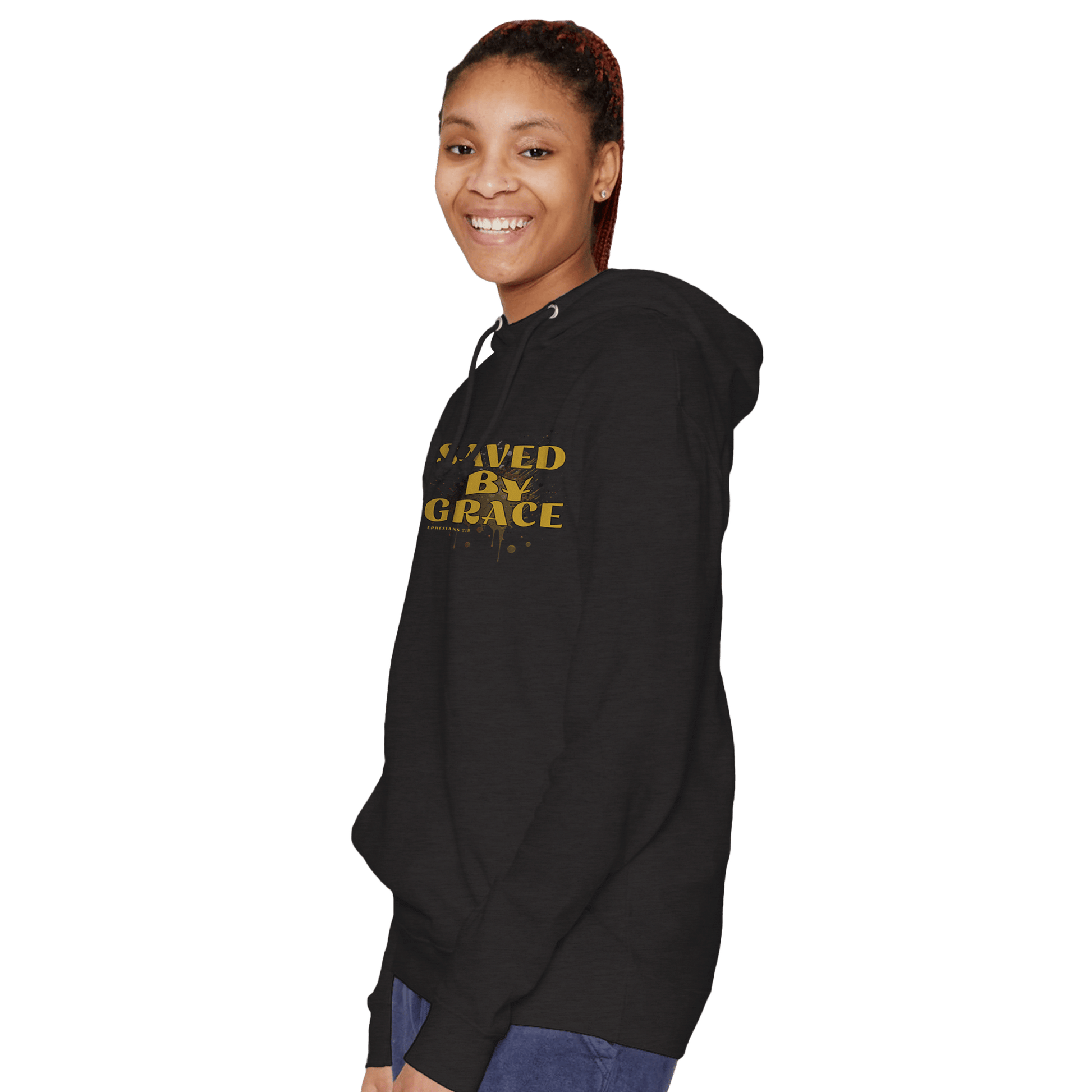 My Store Print Material Saved By Grace. Premium Unisex Pullover Hoodie | Laneseven LS13001