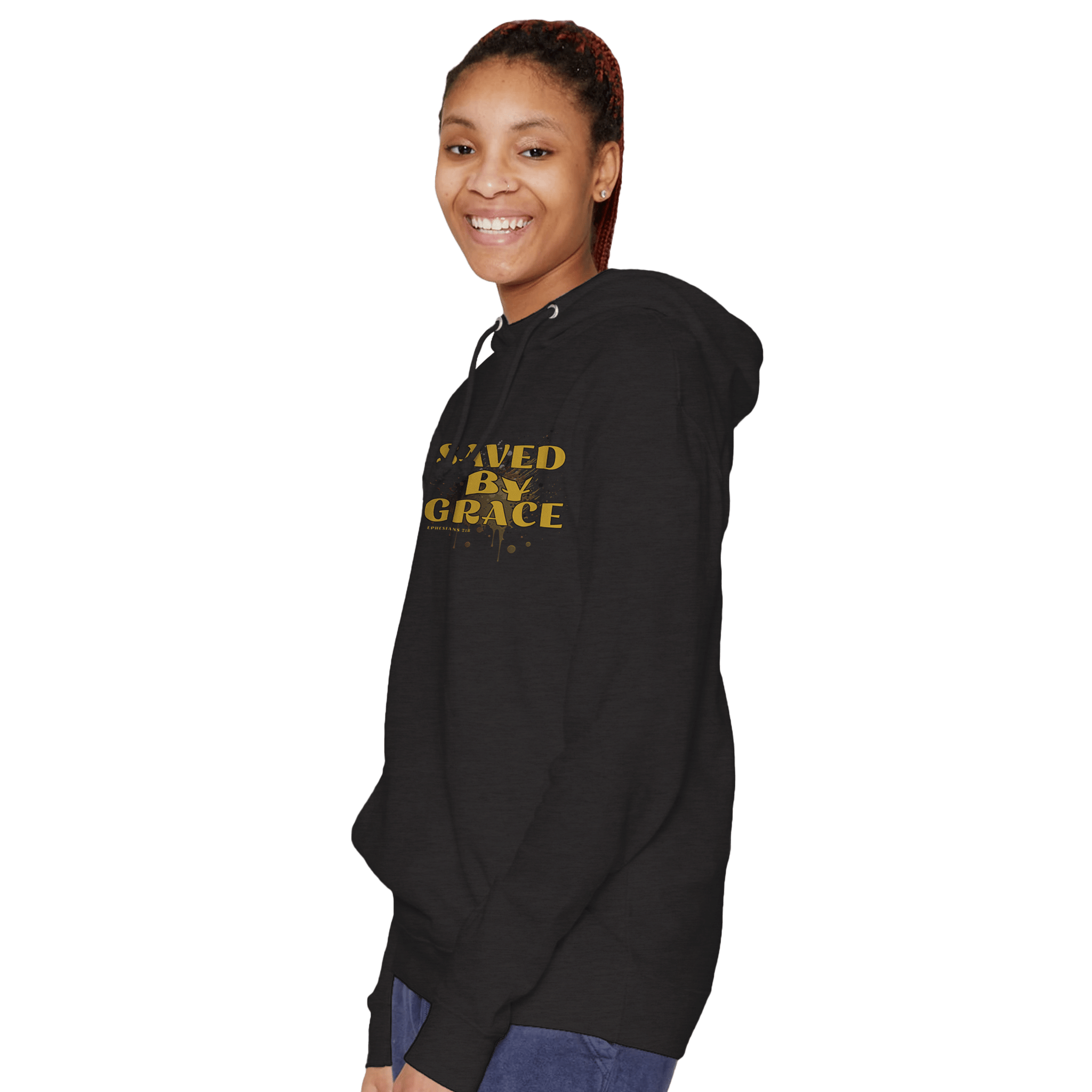 My Store Print Material Saved By Grace. Premium Unisex Pullover Hoodie | Laneseven LS13001
