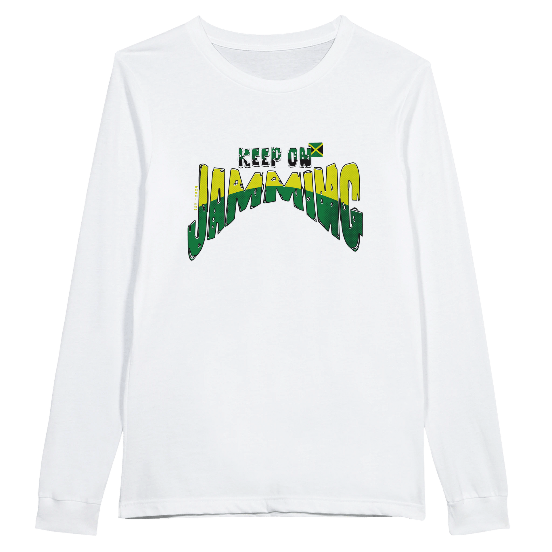 My Store Print Material White / S Keep On Jamming Jamaica Urban Wear Premium Unisex Long sleeve T-shirt