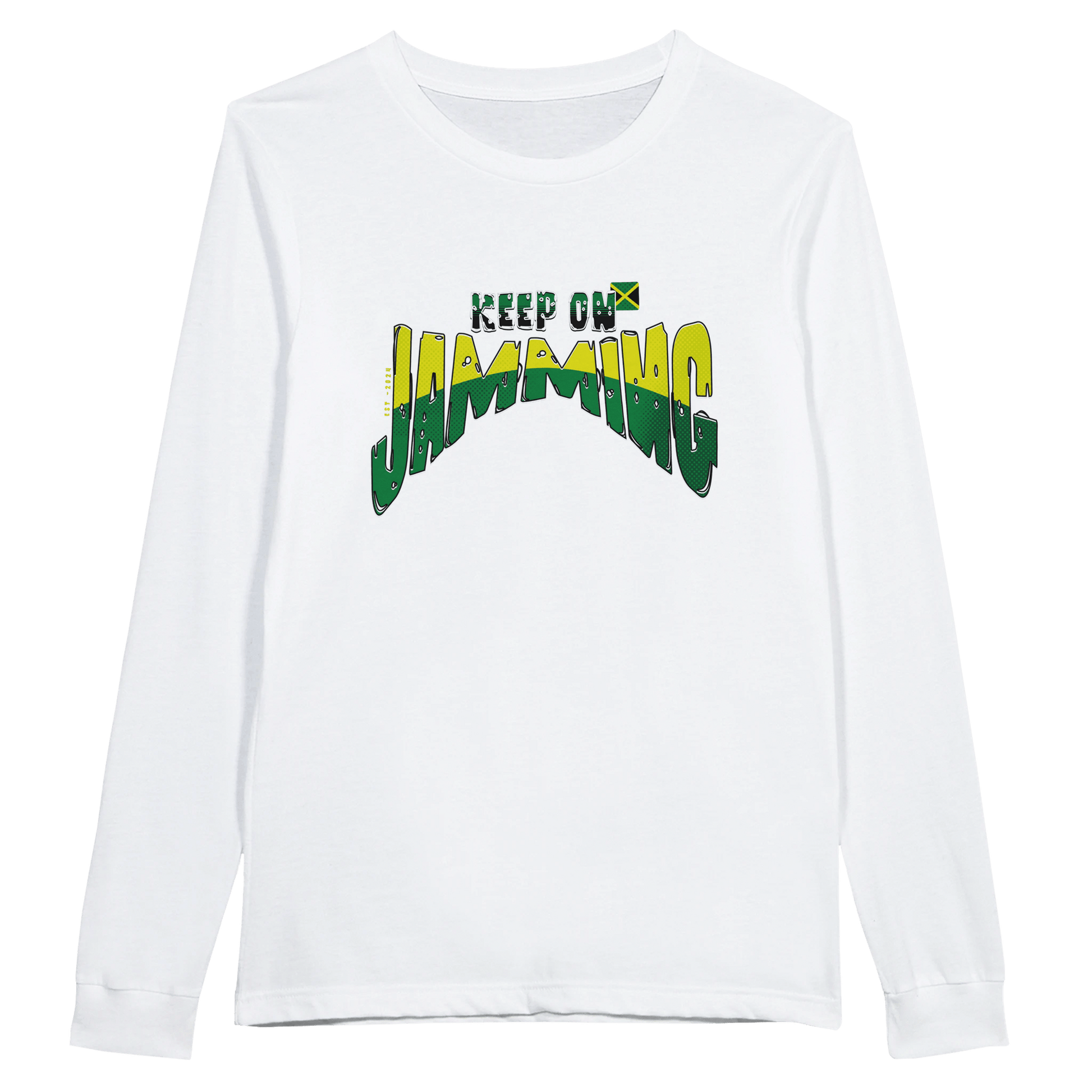 My Store Print Material White / S Keep On Jamming Jamaica Urban Wear Premium Unisex Long sleeve T-shirt