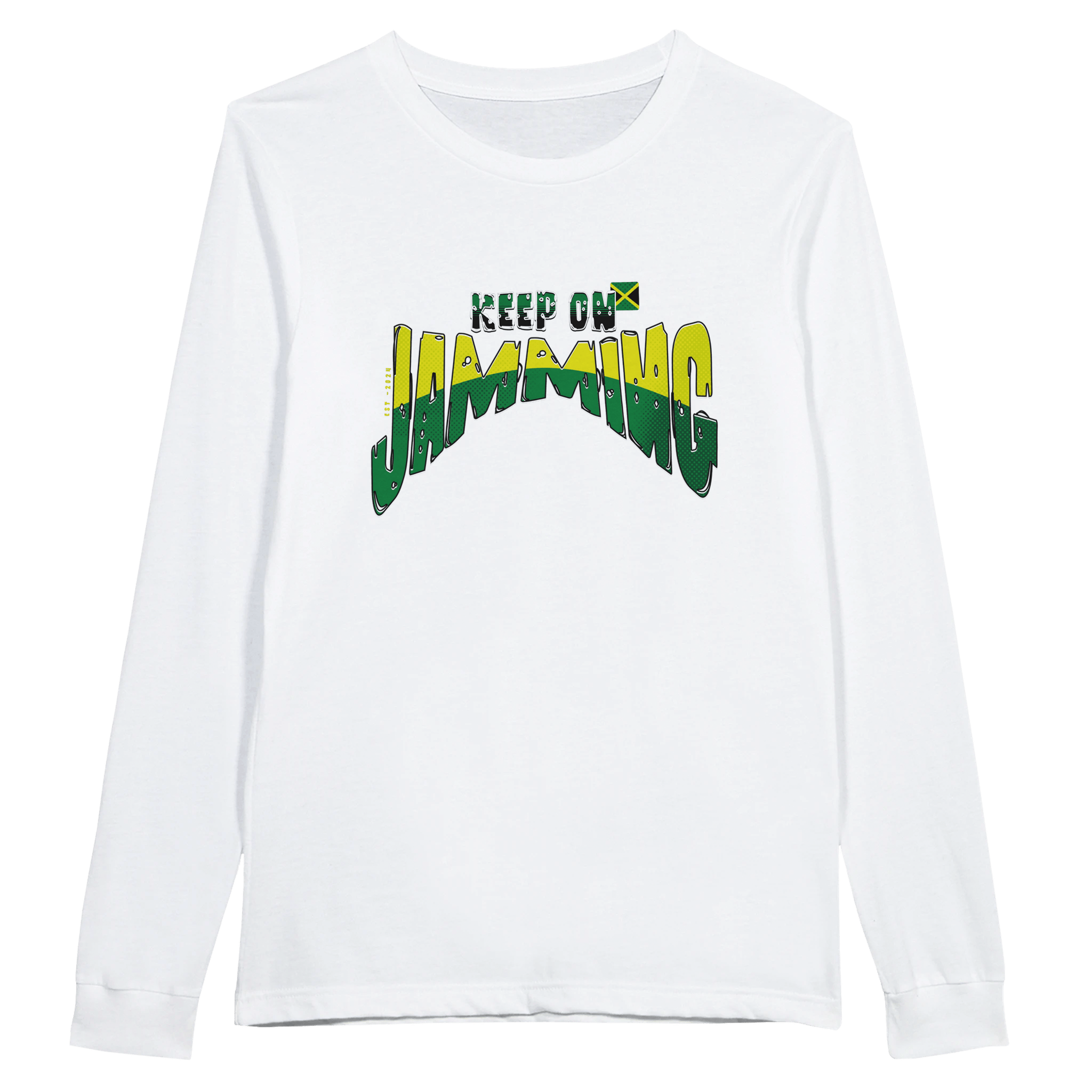 My Store Print Material White / S Keep On Jamming Jamaica Urban Wear Premium Unisex Long sleeve T-shirt