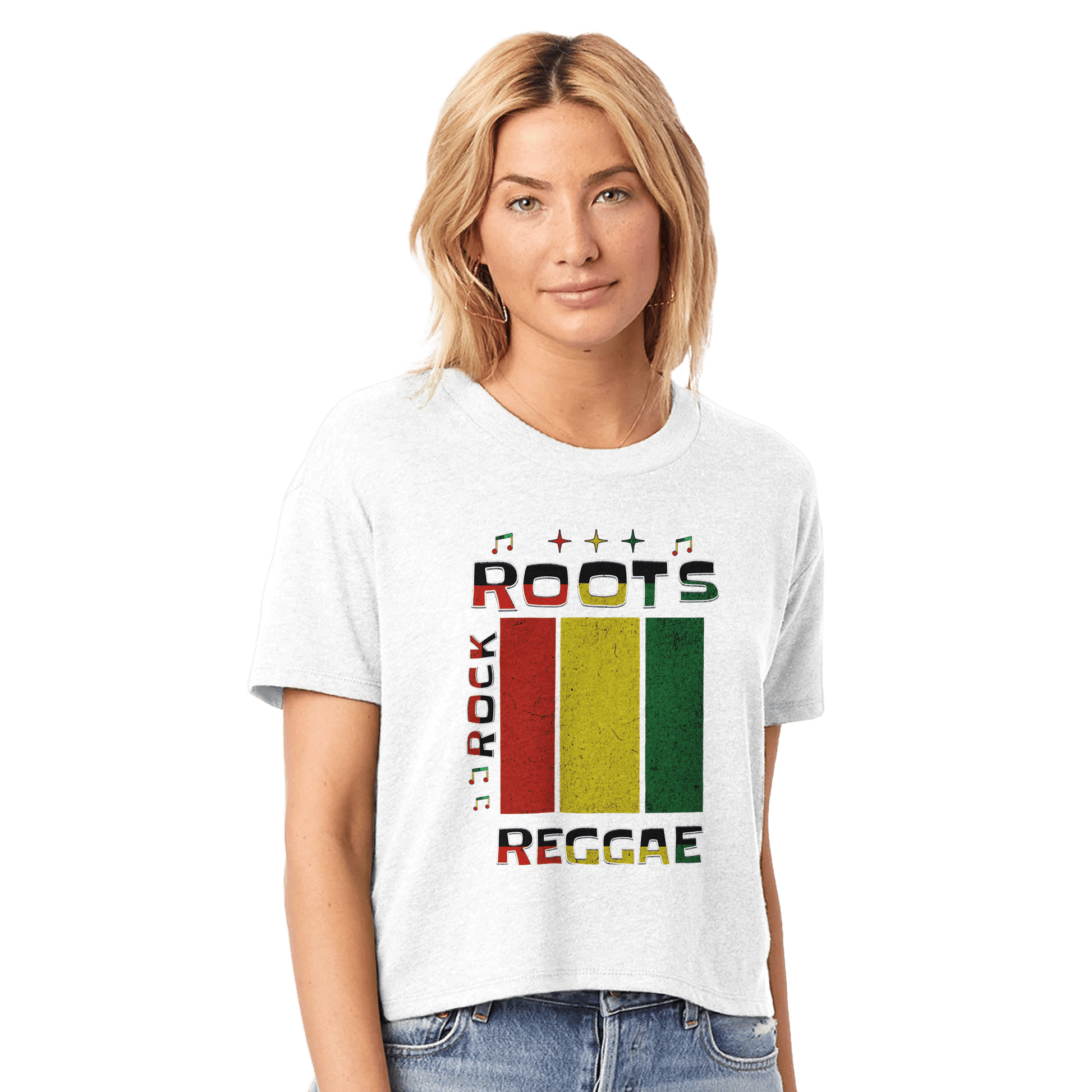 My Store T-Shirts White / XS Roots Rock Reggae Women's Headliner Cropped Crewneck T-Shirt | Alternative 5114BP