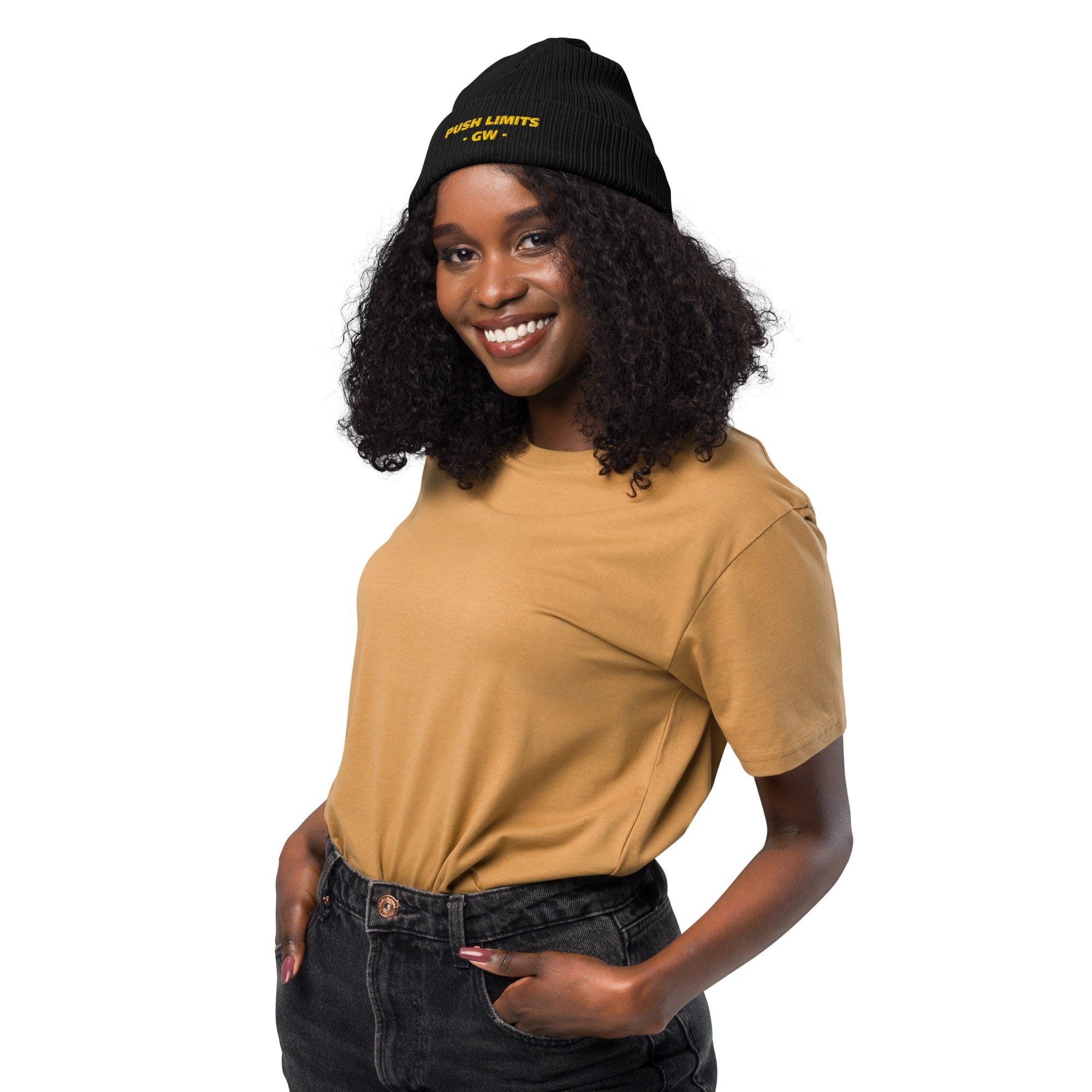 Stylish3Tees.com Push Limits Organic Ribbed Beanie