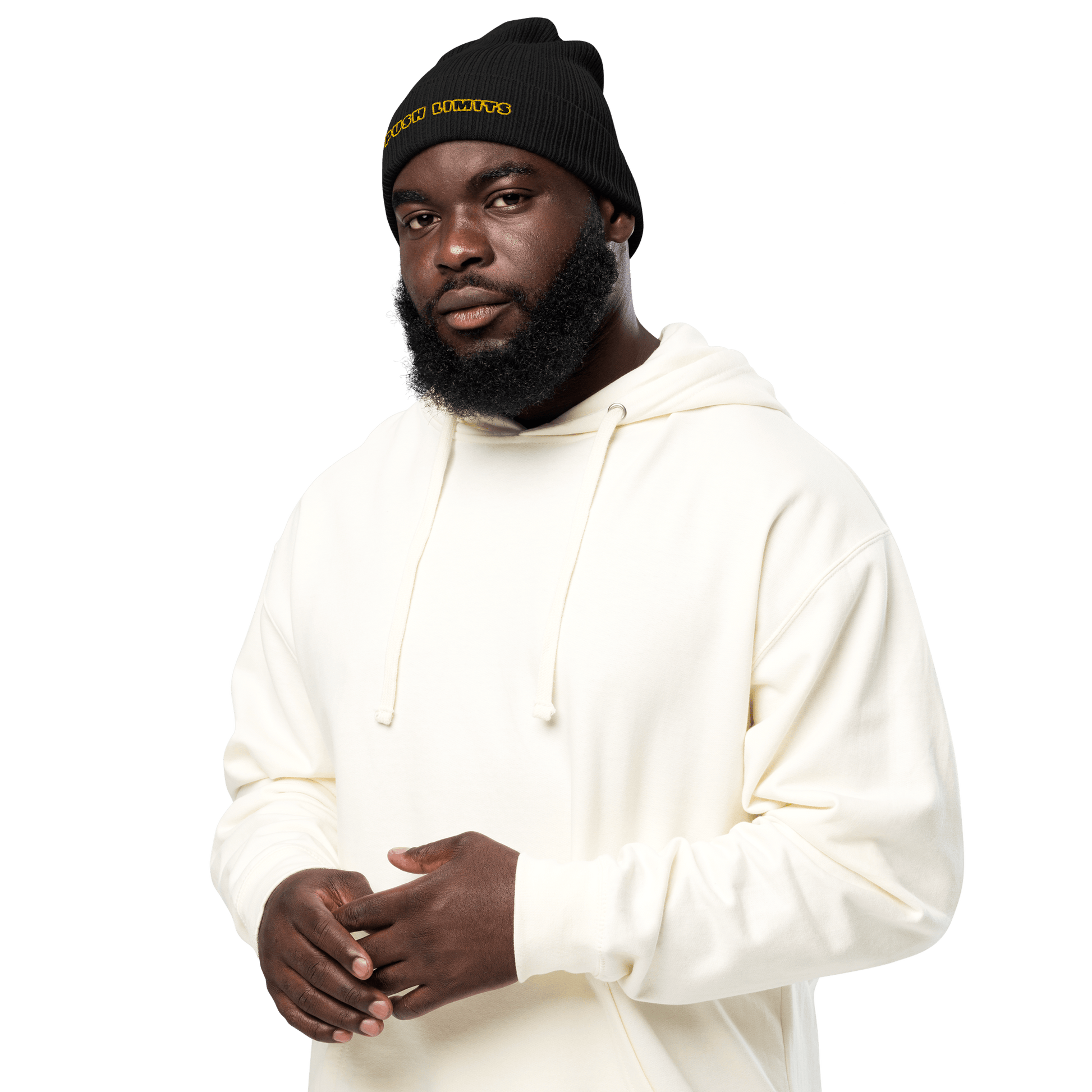 Stylish3Tees.com Beanie Push Limits Organic Embroidered Ribbed Beanie