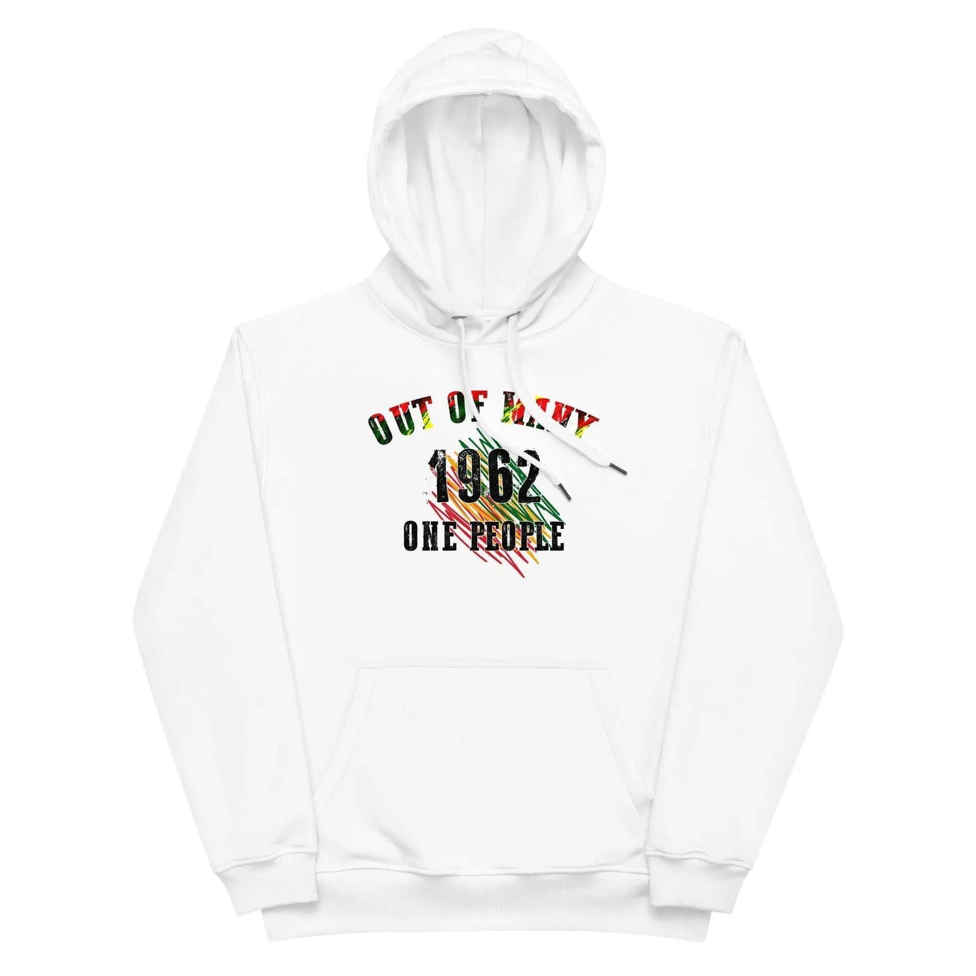 STYLISH3TEES.COM White / XS Out Of Many One People Premium eco hoodie