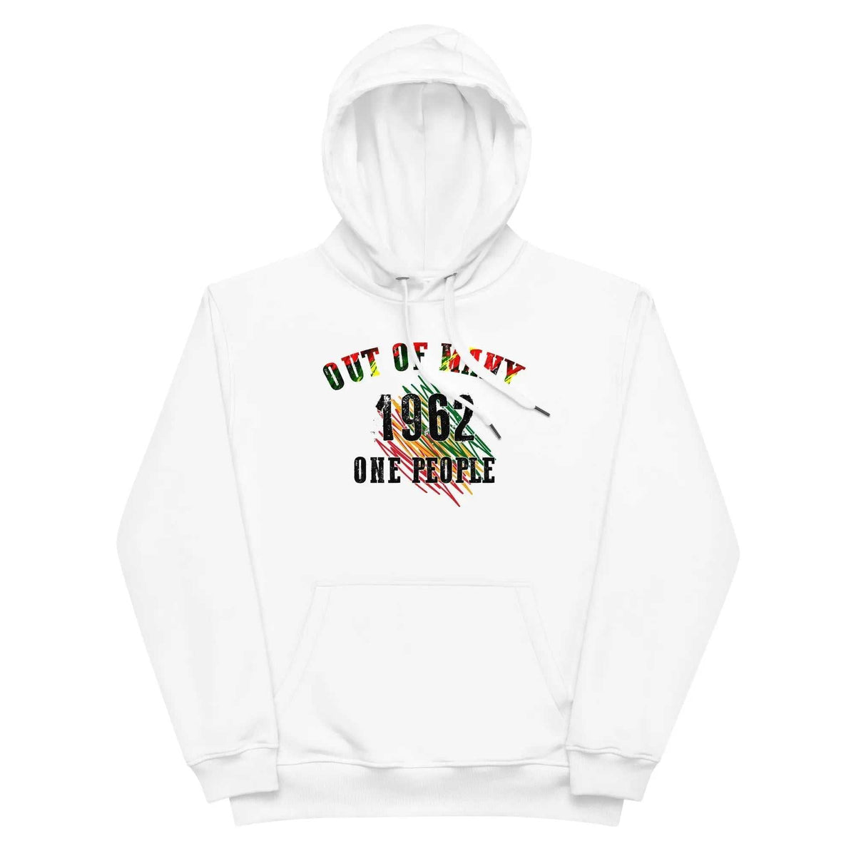 STYLISH3TEES.COM White / XS Out Of Many One People Premium eco hoodie