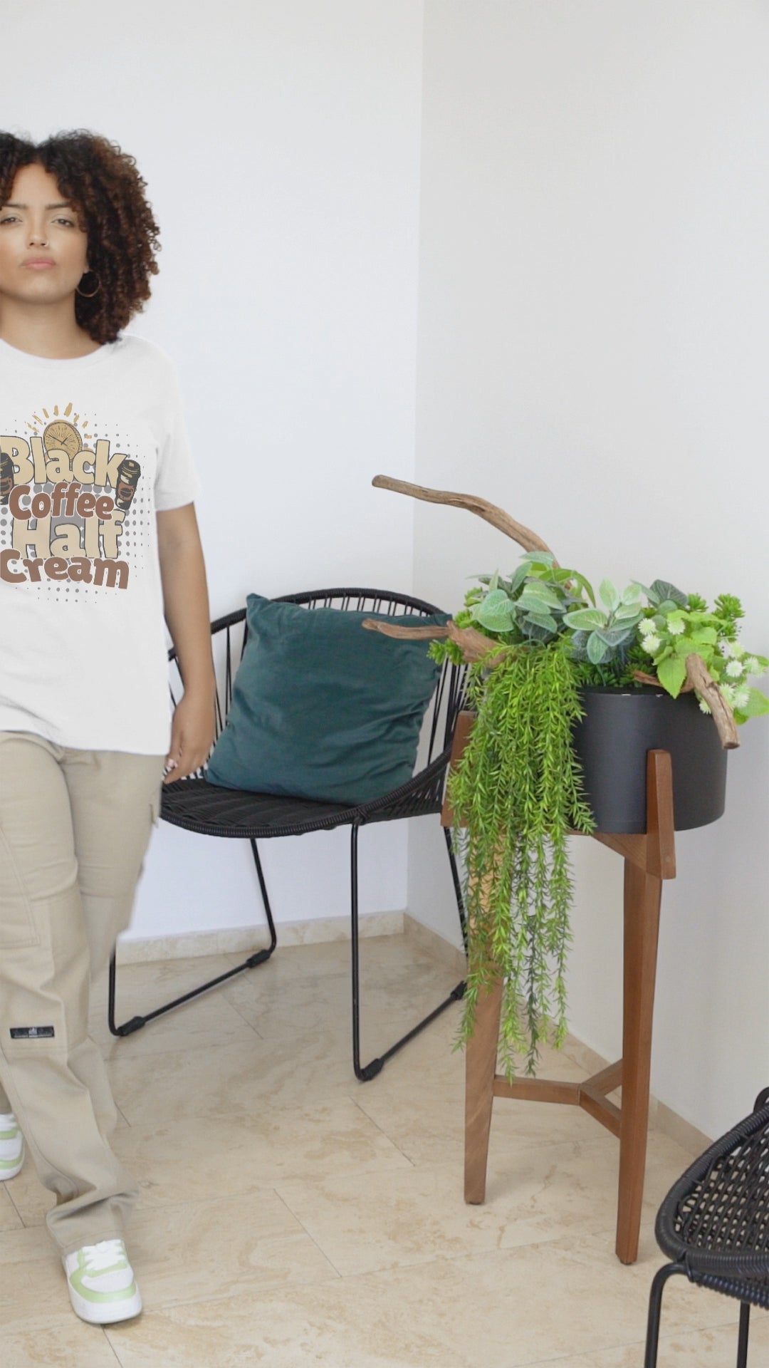 Black Coffee-Half Cream Premium Unisex Crewneck T-shirt-3
