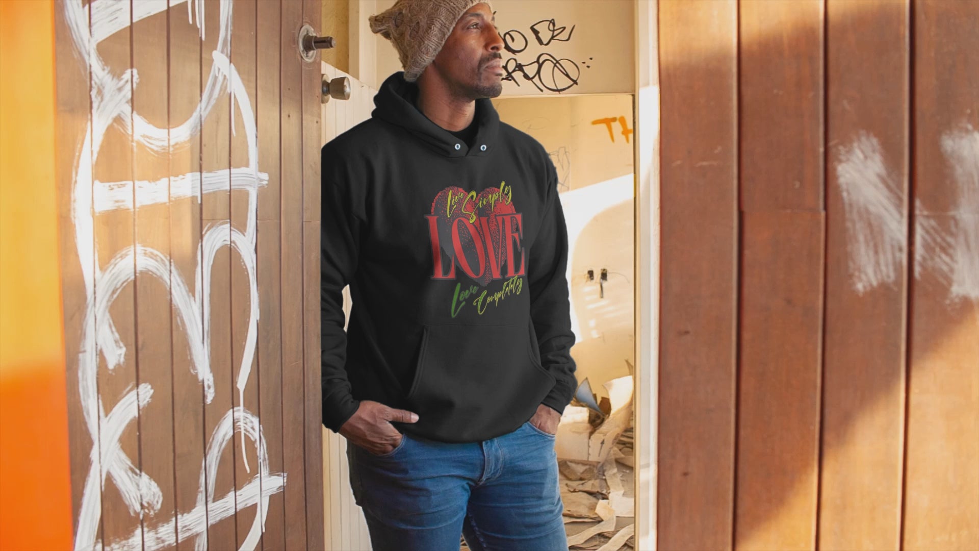 Live Simple Love Completely - Premium Unisex Pullover Hoodie | Laneseven LS13001-2
