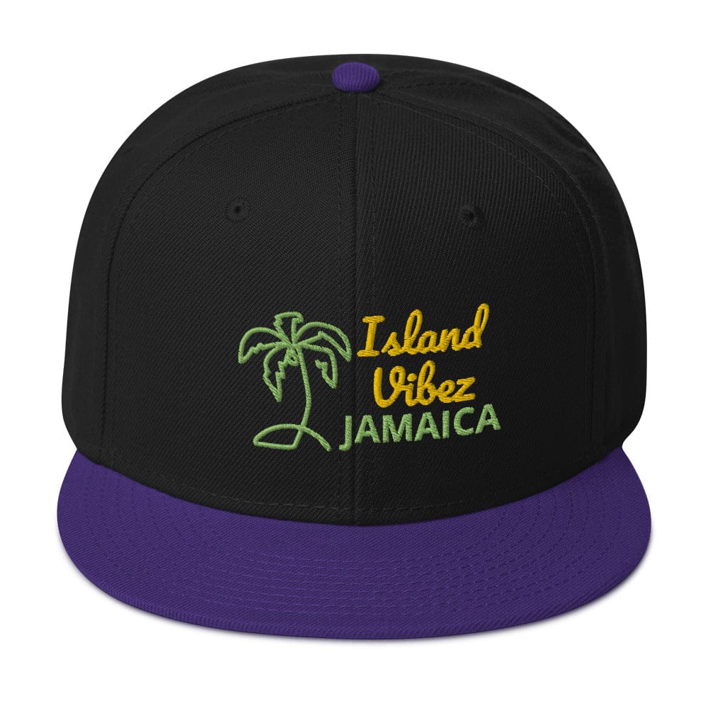 Stylish3Tees.com Purple / Black / Black Island Vibez Jamaica Snapback Hat