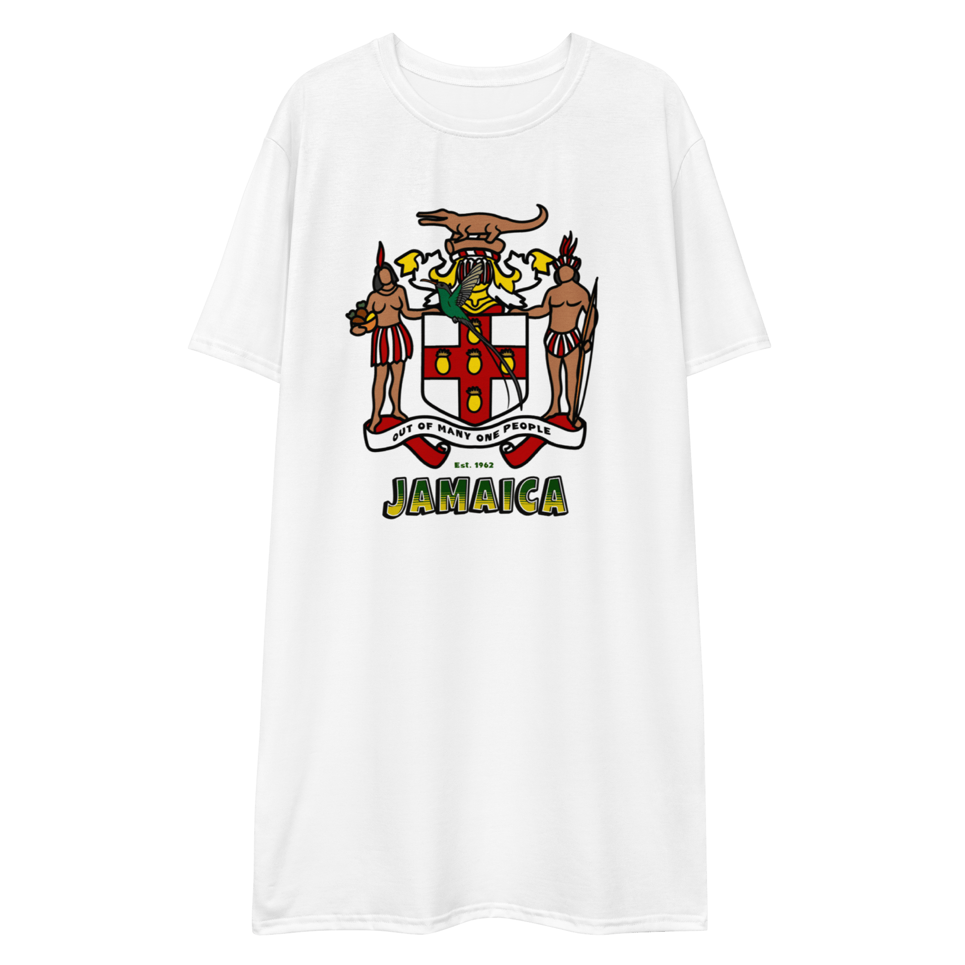 Stylish3Tees.com 2XS Jamaica Out Of Many One People T-shirt dress