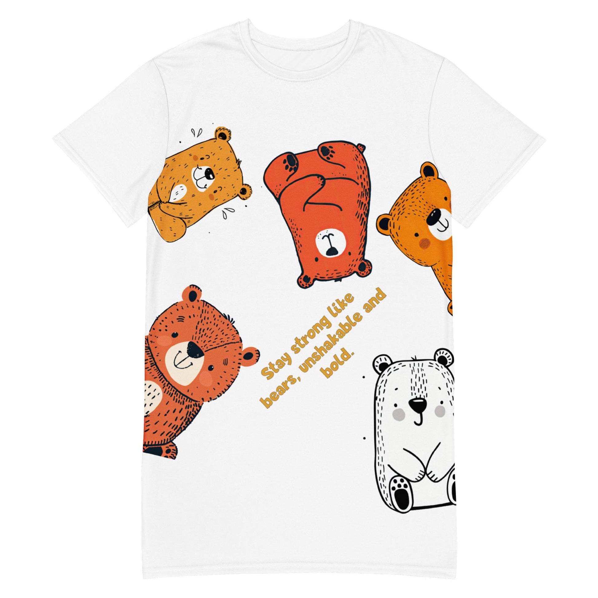 Stylish3Tees.com 2XS Stay Strong Like A Bear Ladies T-shirt dress