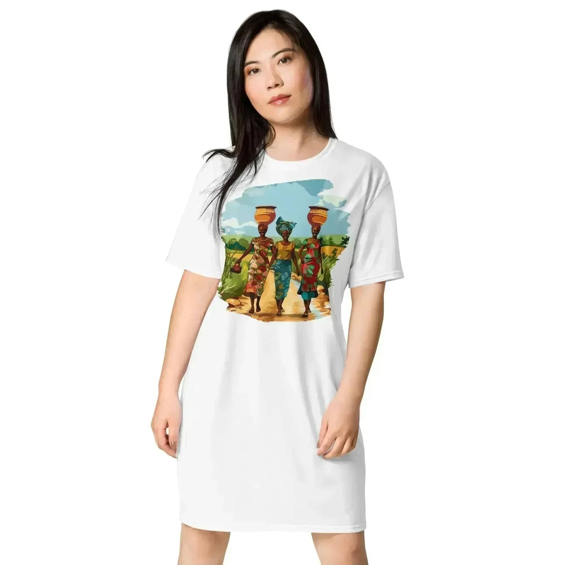 Stylish3Tees.com Africa Vibes Ladies Tall Comfort T-Shirt Dress