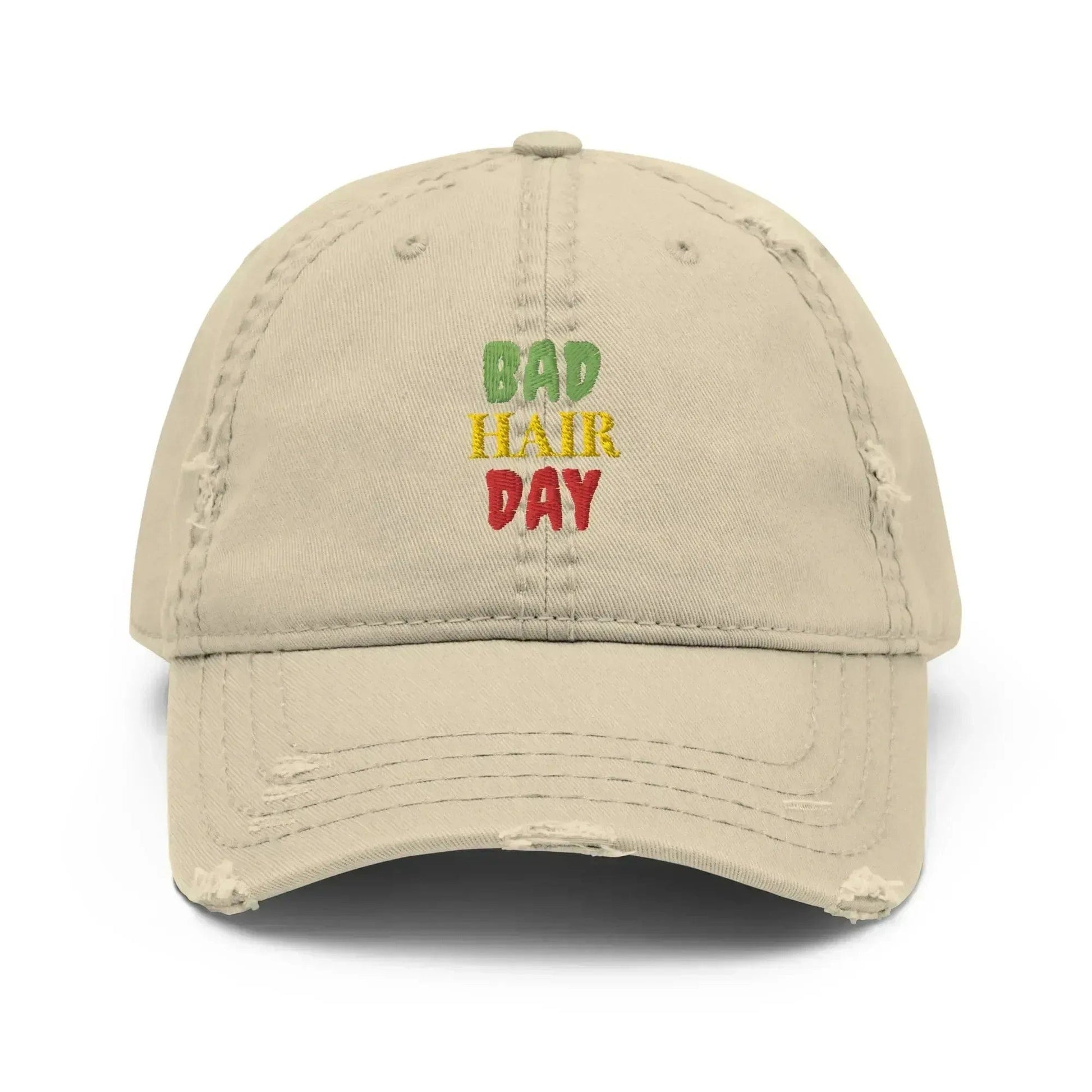 Stylish3Tees.com Bad Hair Day Distressed Dad Hat