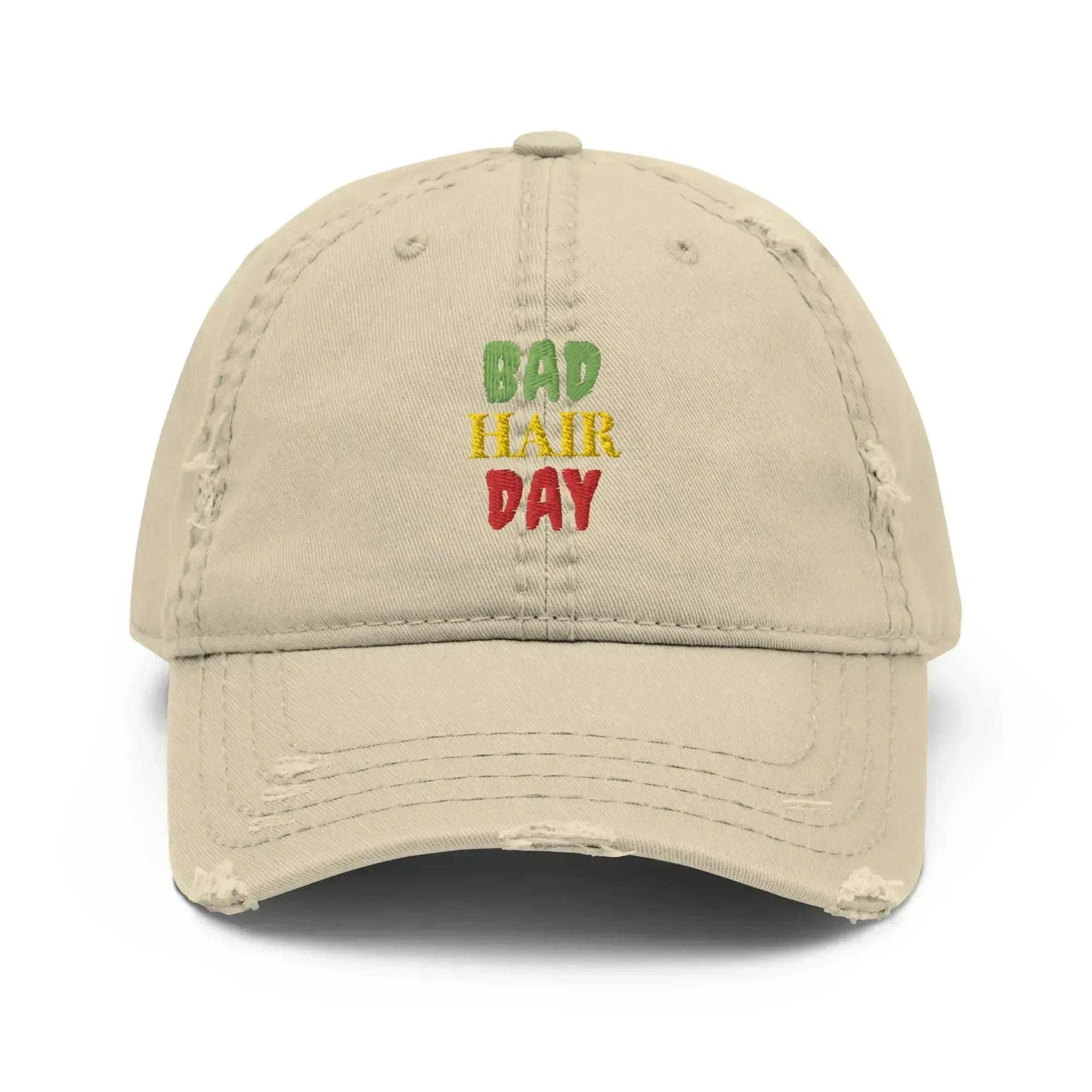 Stylish3Tees.com Bad Hair Day Distressed Dad Hat