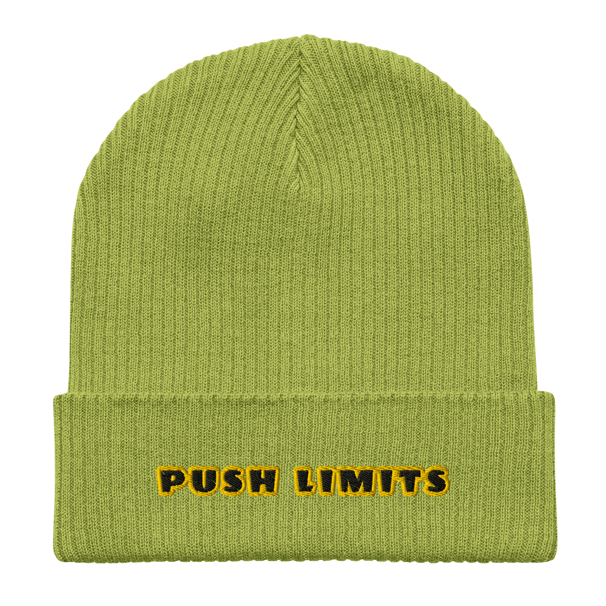 Stylish3Tees.com Beanie Push Limits Organic Embroidered Ribbed Beanie