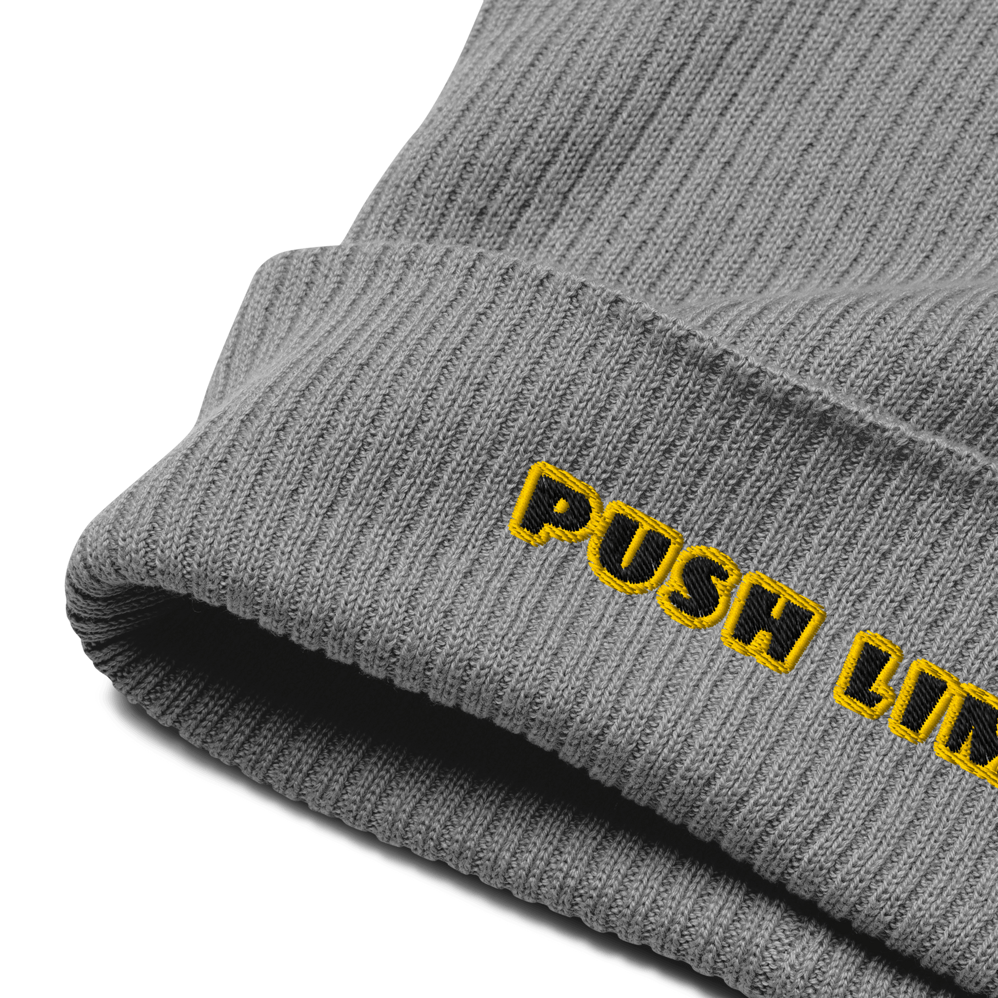 Stylish3Tees.com Beanie Push Limits Organic Embroidered Ribbed Beanie