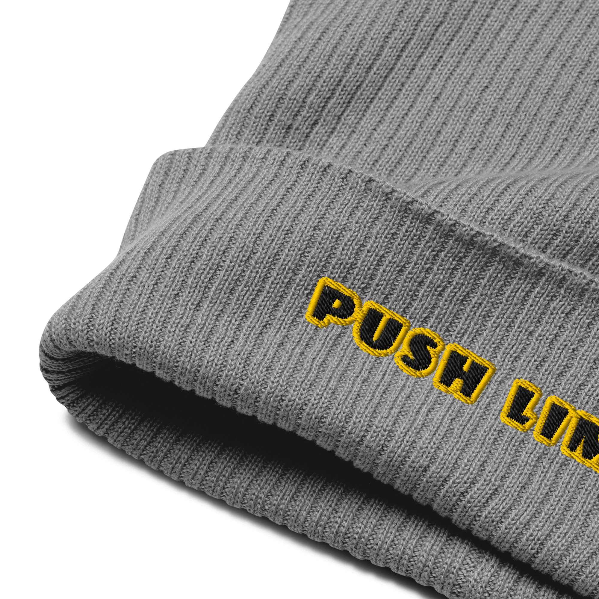 Stylish3Tees.com Beanie Push Limits Organic Embroidered Ribbed Beanie