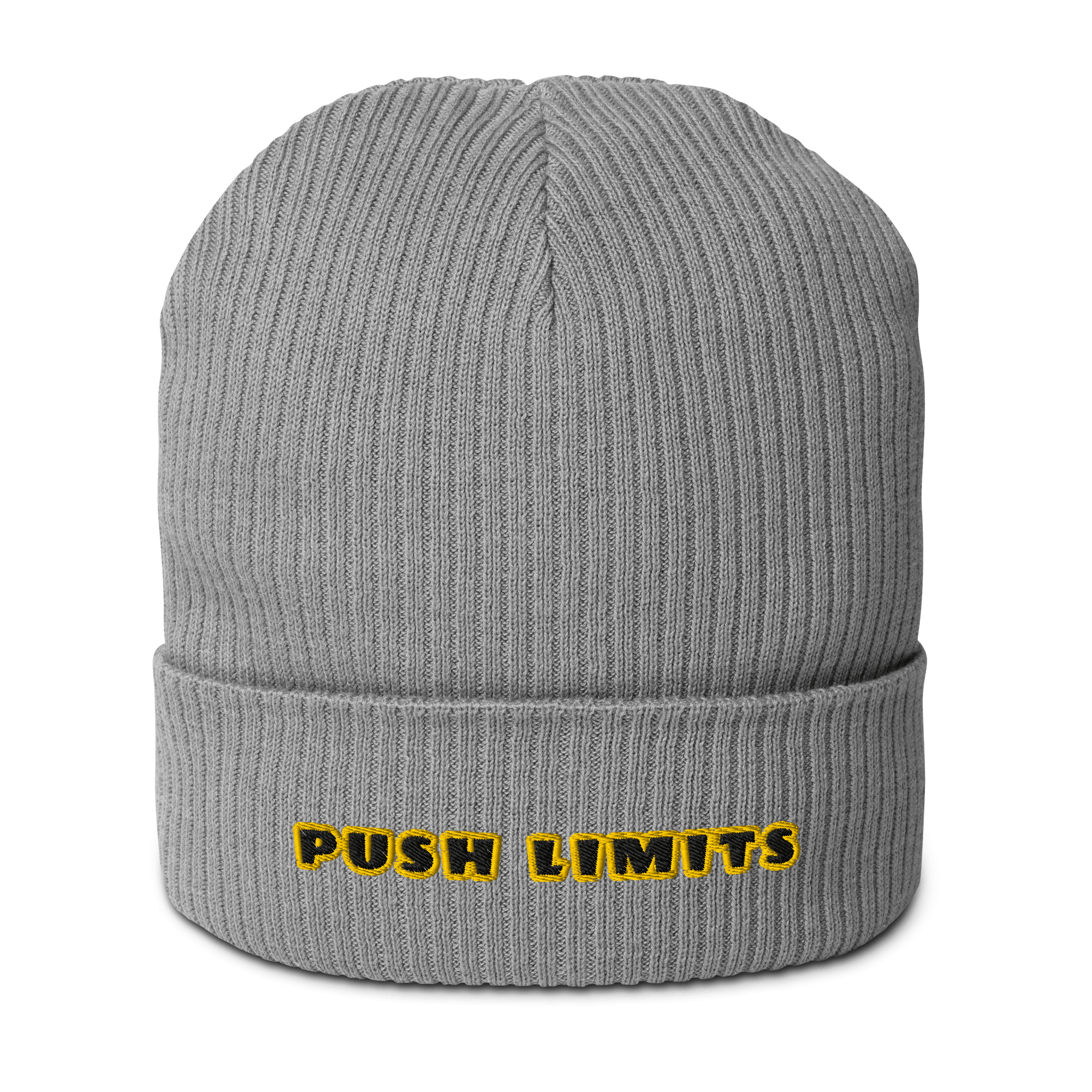 Stylish3Tees.com Beanie Push Limits Organic Embroidered Ribbed Beanie