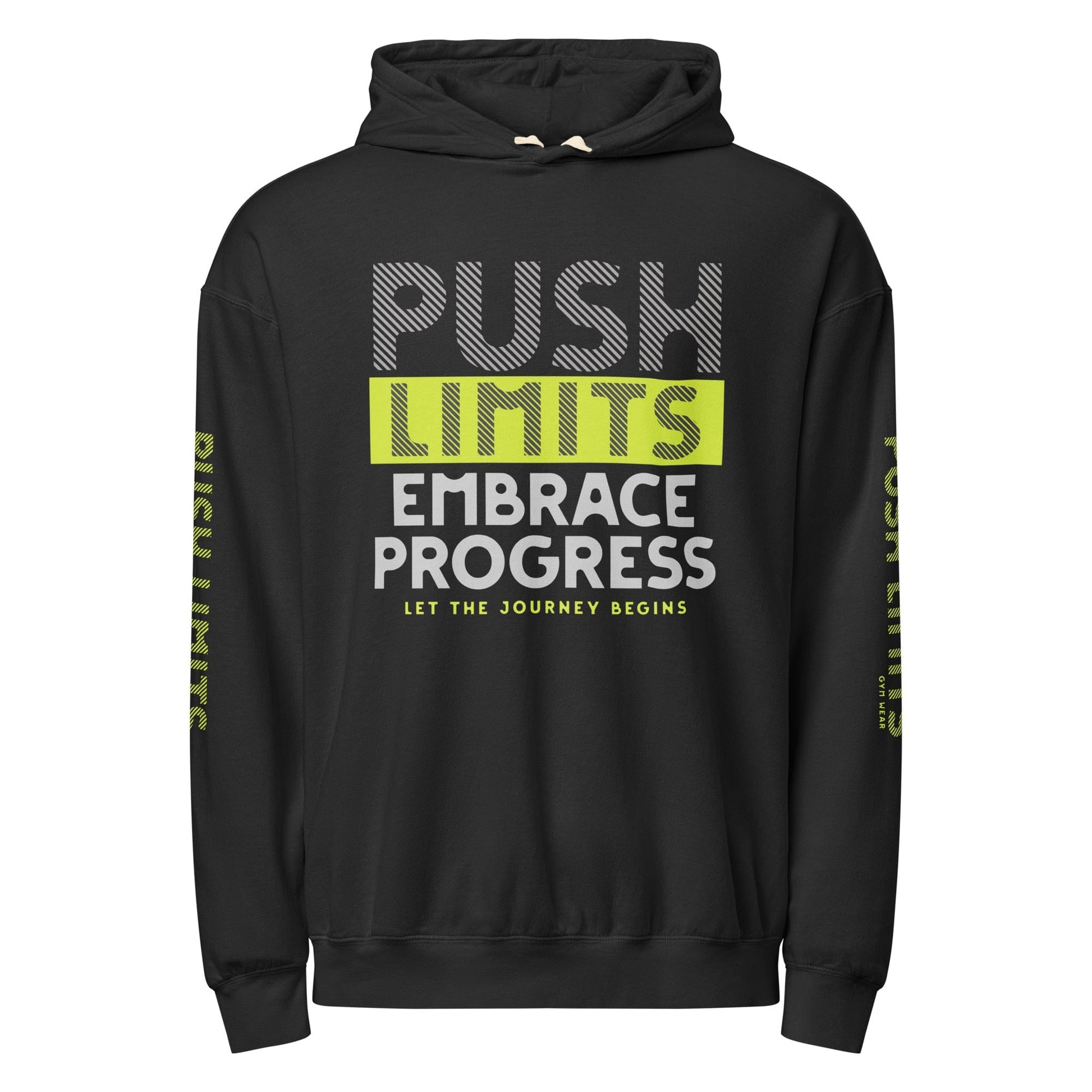 Stylish3Tees.com Black / S Push Limits Embrace Progress Unisex garment-dyed lightweight hoodie
