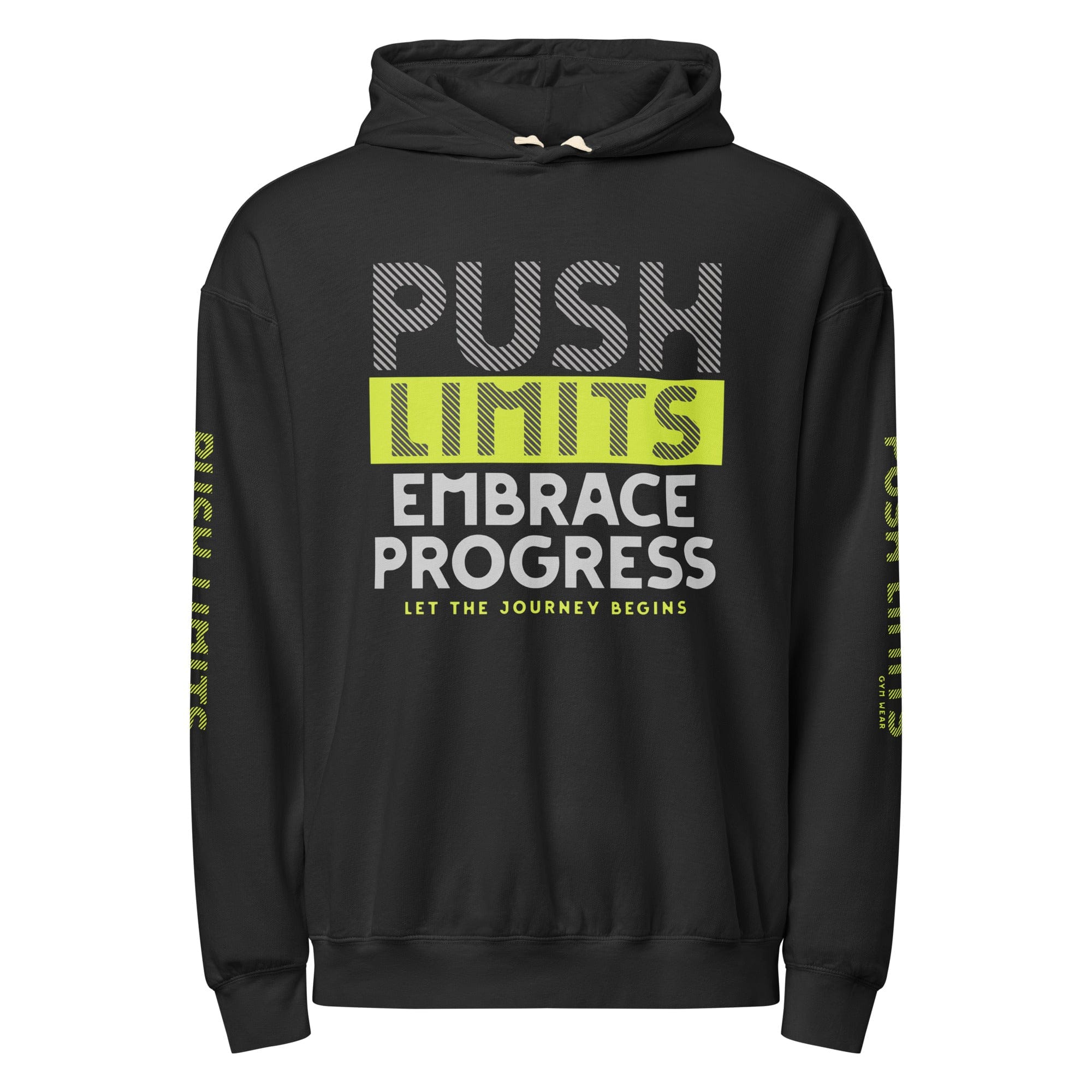 Stylish3Tees.com Black / S Push Limits Embrace Progress Unisex garment-dyed lightweight hoodie