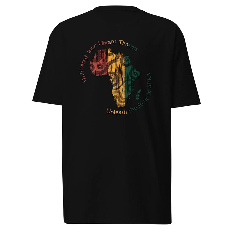 STYLISH3TEES.COM Black / S Spirit Of Africa Men’s premium Heavyweight Tee