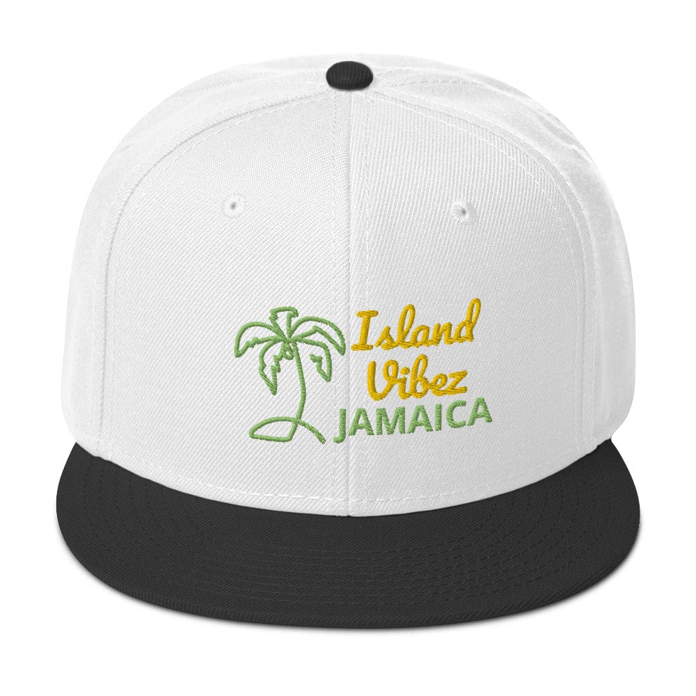 Stylish3Tees.com Black / White / White Island Vibez Jamaica Snapback Hat