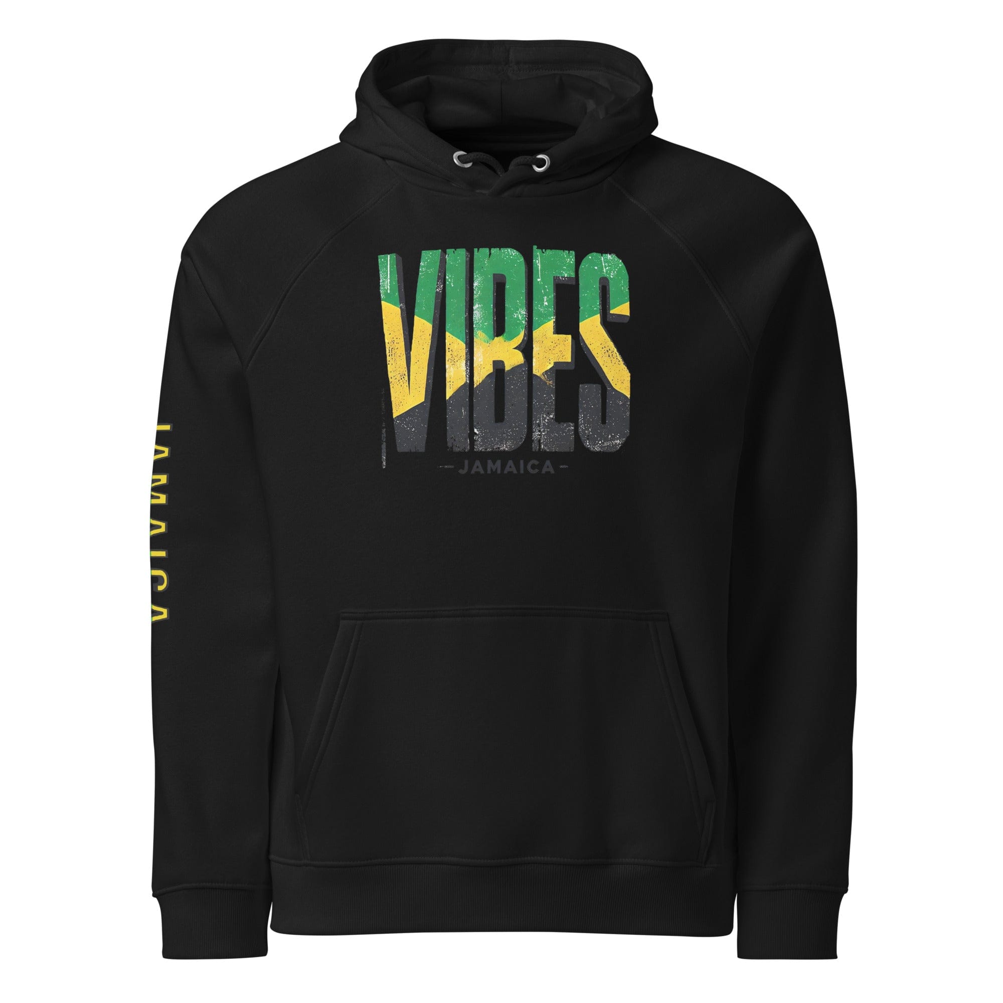 Stylish3Tees.com Black / XS Vibes Jamaica Unisex eco raglan hoodie