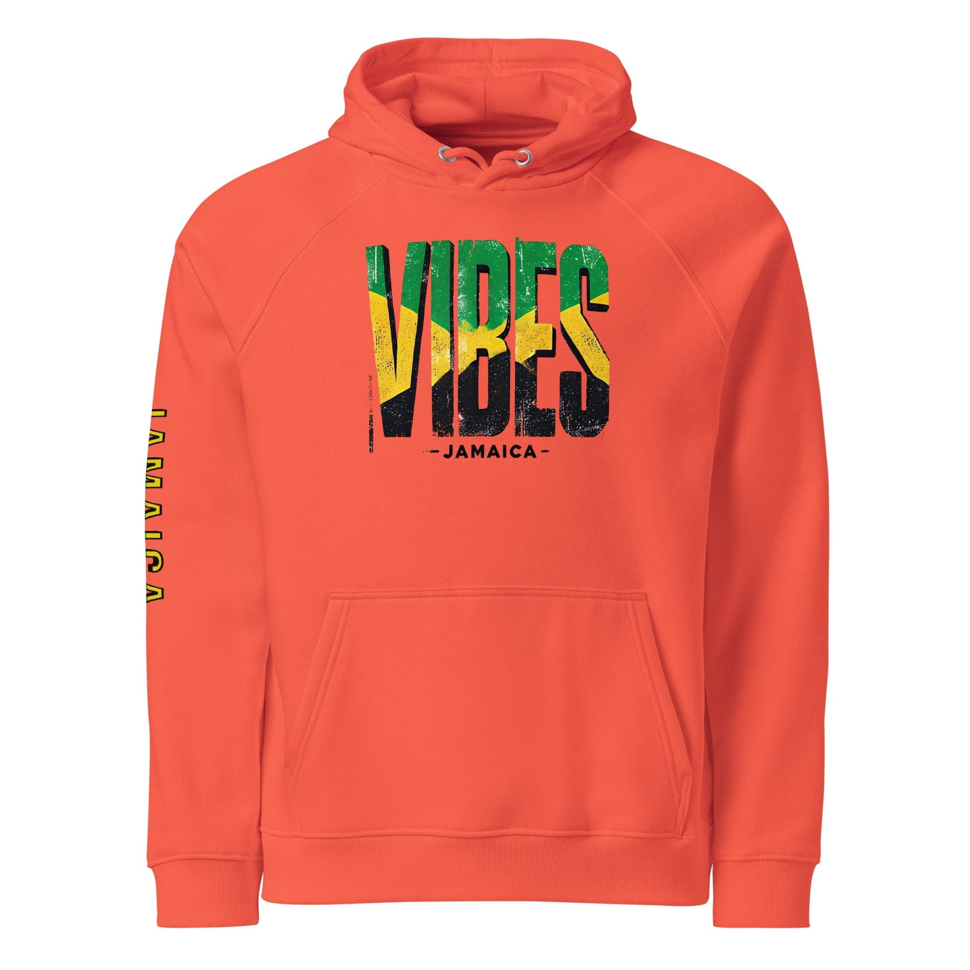 Stylish3Tees.com Burnt Orange / XS Vibes Jamaica Unisex eco raglan hoodie