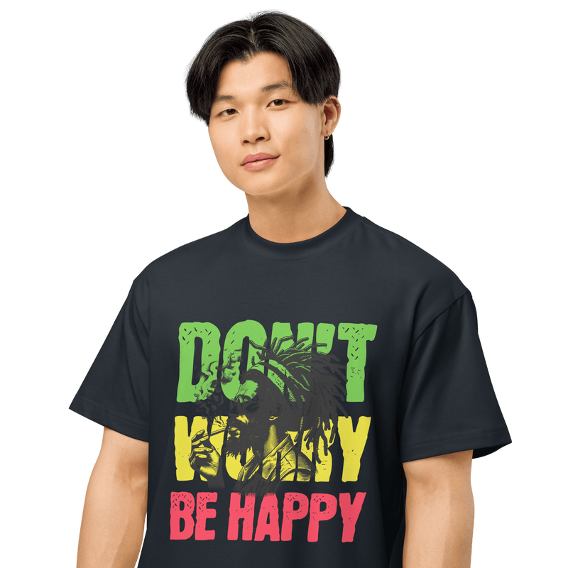 Stylish3Tees.com Don't Worry, Be Happy Men’s Box Tee