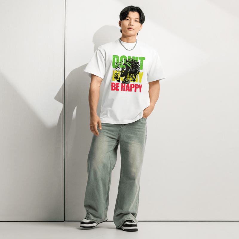 Stylish3Tees.com Don't Worry, Be Happy Men’s Box Tee