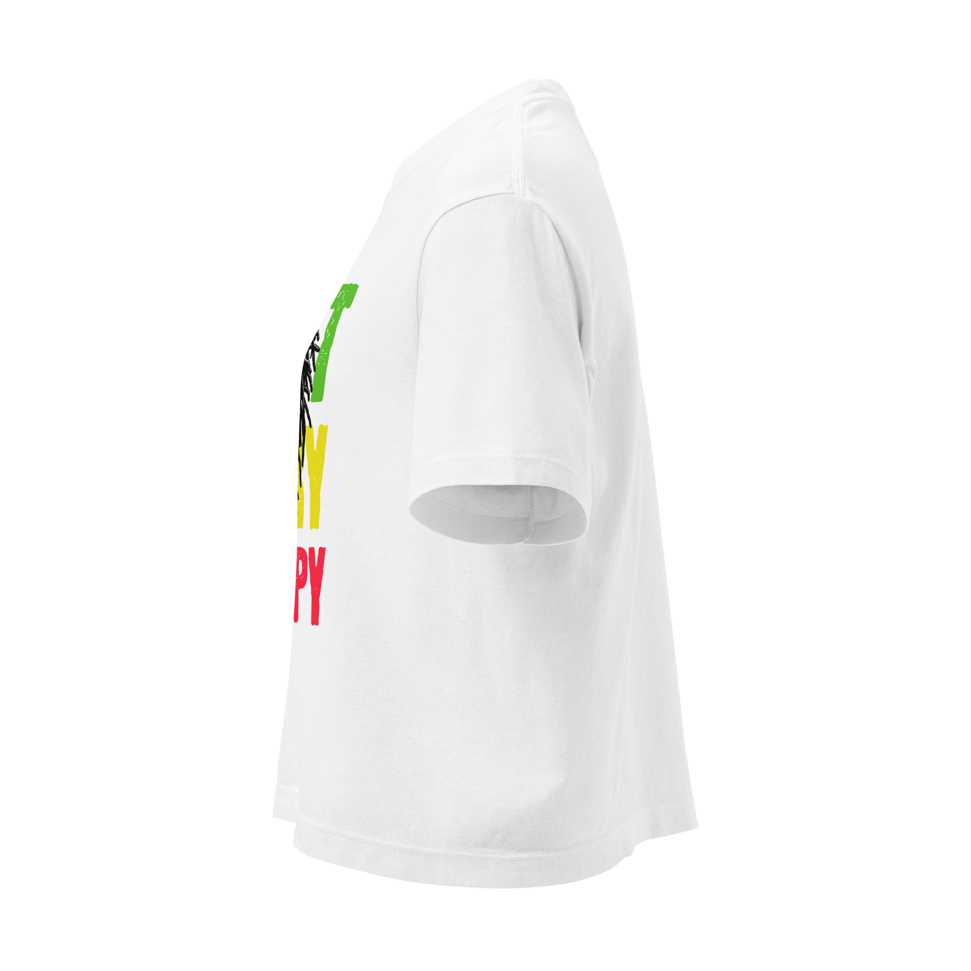 Stylish3Tees.com Don't Worry, Be Happy Women’s heavyweight boxy tee