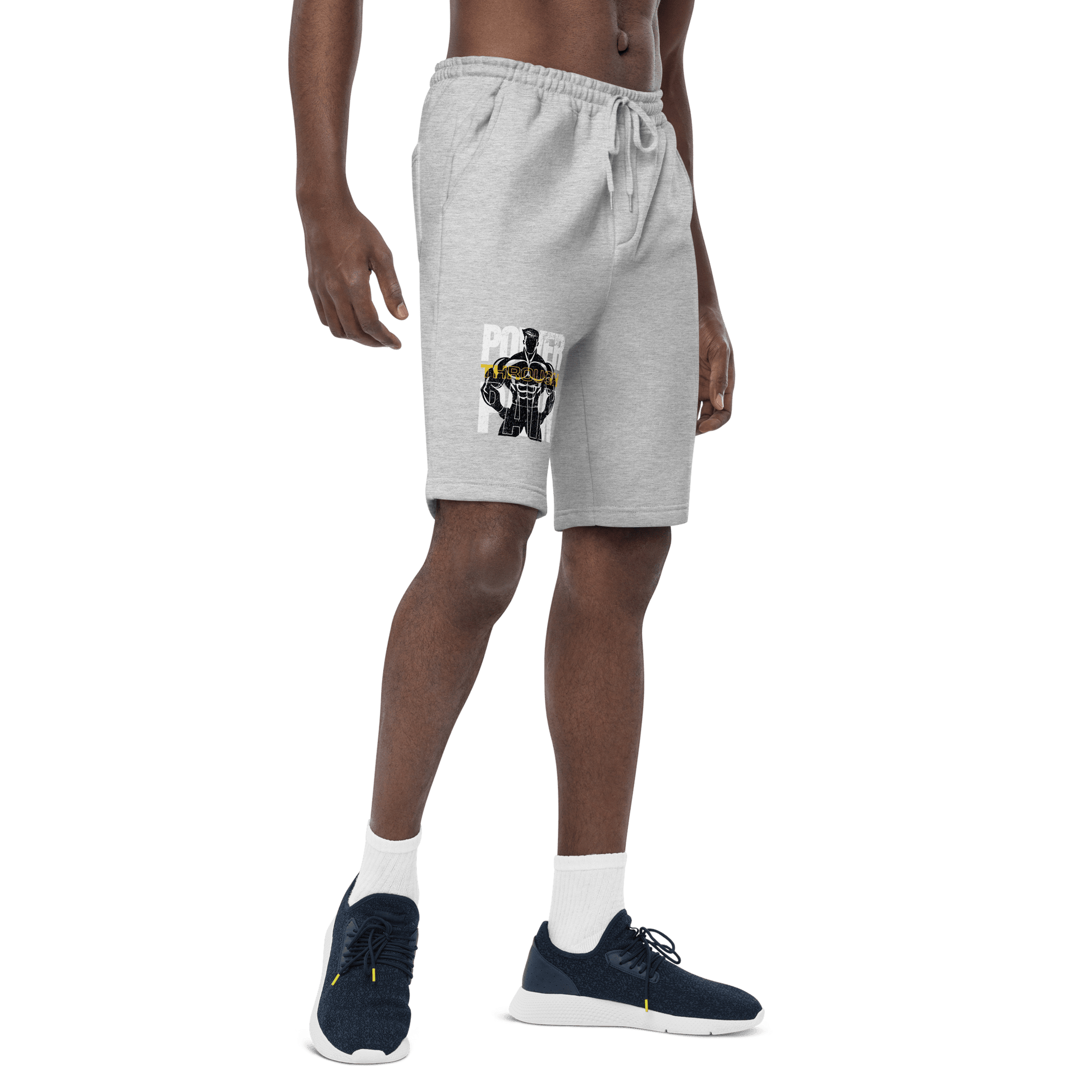 Stylish3Tees.com Heather Grey / S Power Through Pain Men's fleece shorts