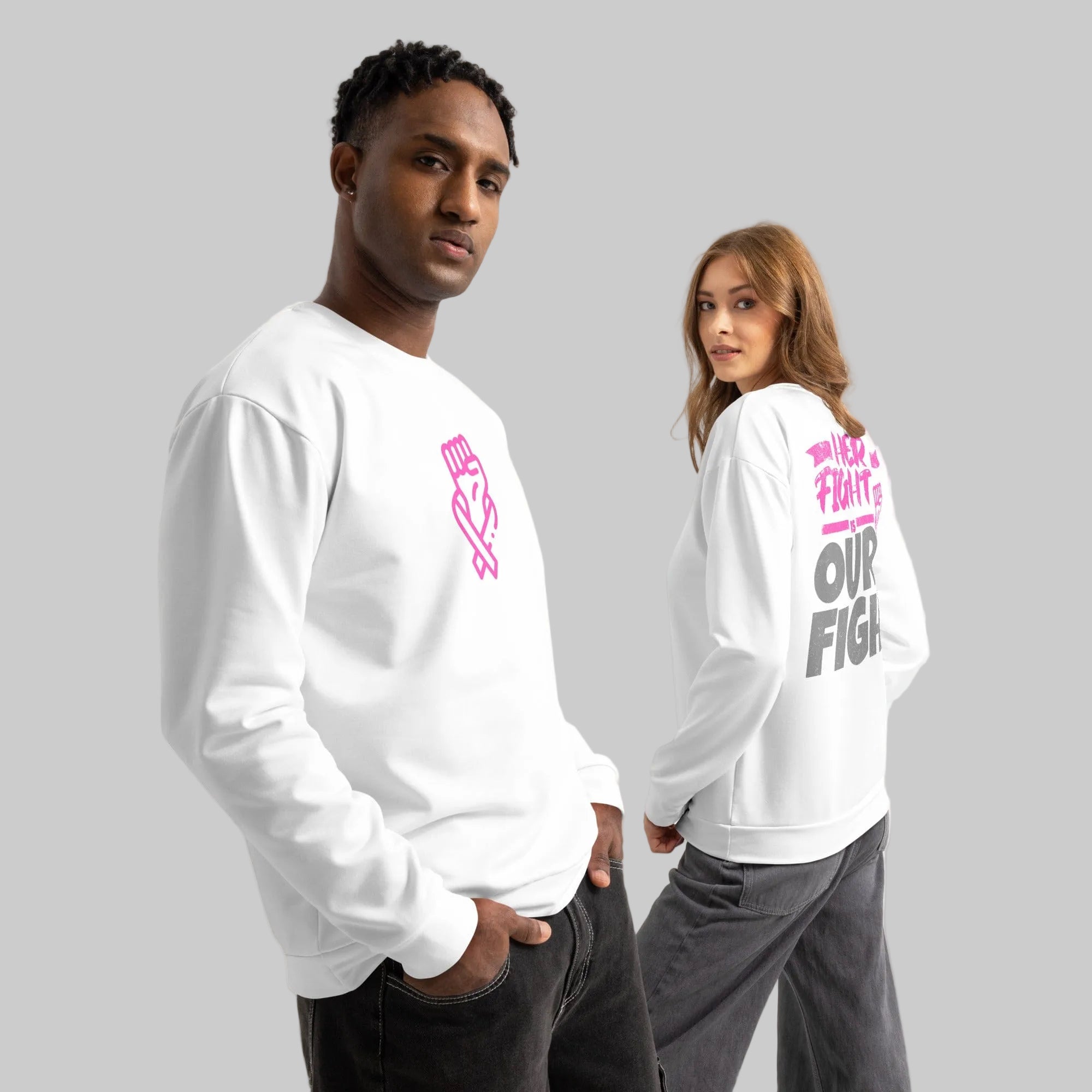 Stylish3Tees.com Her Fight Is Our Fight Unisex cotton sweatshirt