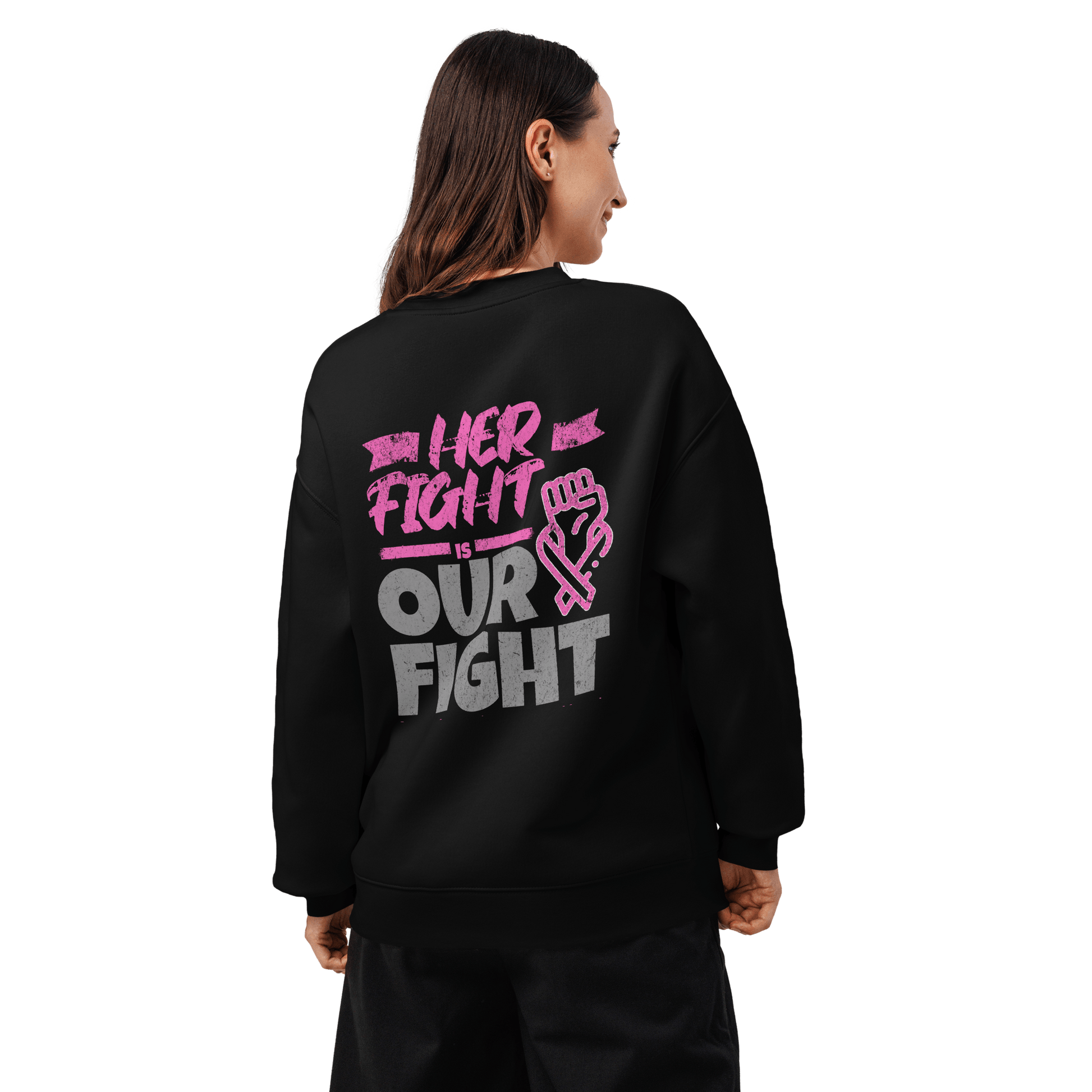 Stylish3Tees.com Her Fight Is Our Fight Unisex relax crew neck sweatshirt
